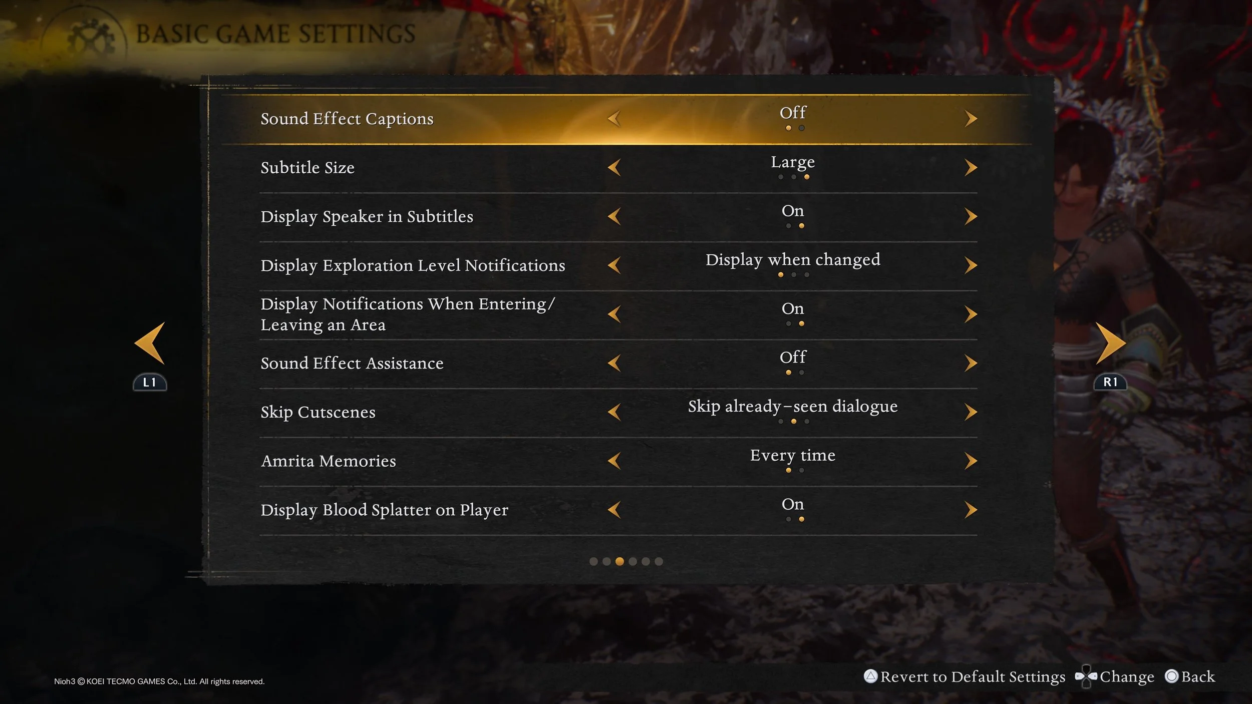 Previews of *some* of Nioh 3's menus