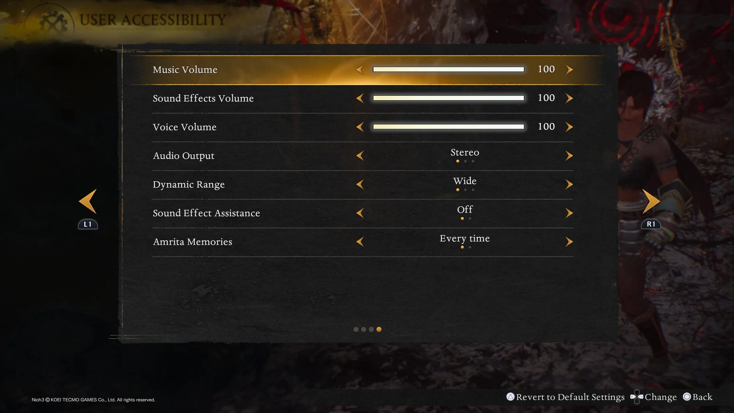 Previews of *some* of Nioh 3's menus