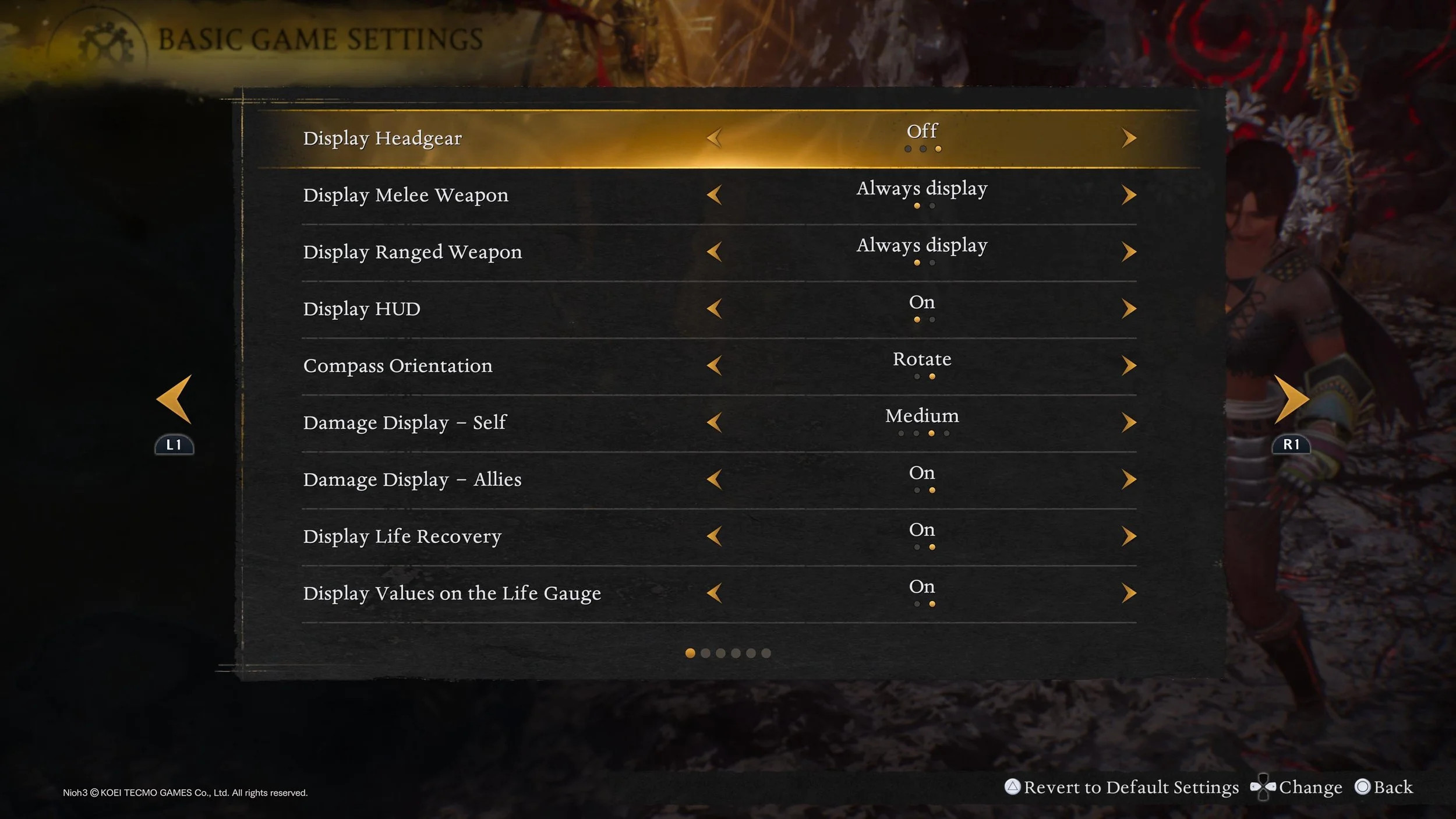 Previews of *some* of Nioh 3's menus