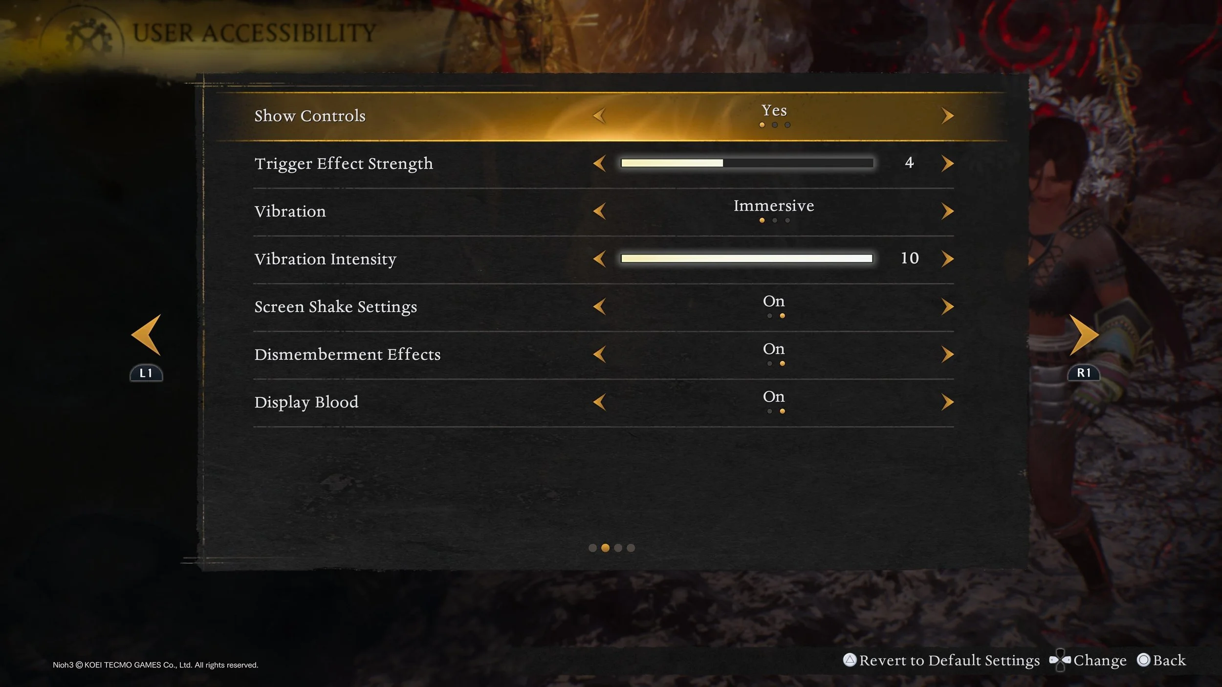 Previews of *some* of Nioh 3's menus