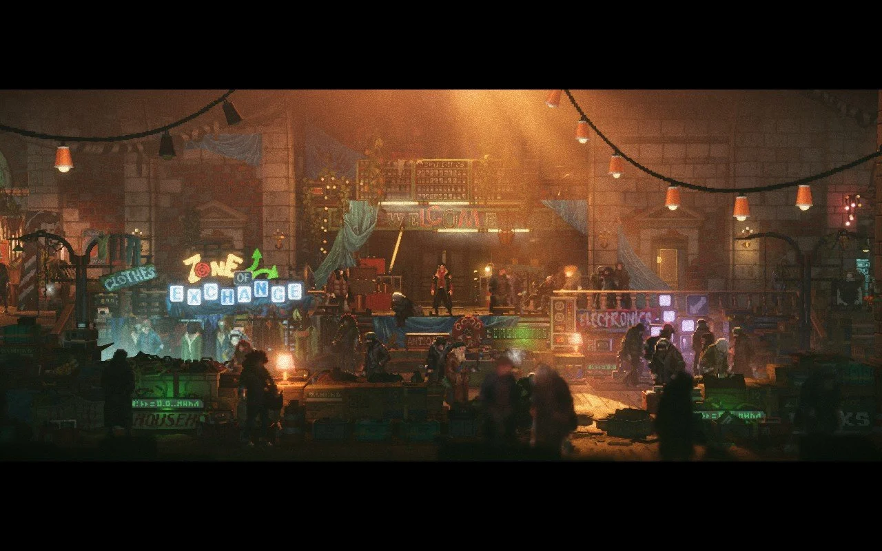 Part of the Station, a bustling hub area filled with Disposal refugees and NPCs that you meet and complete quests for