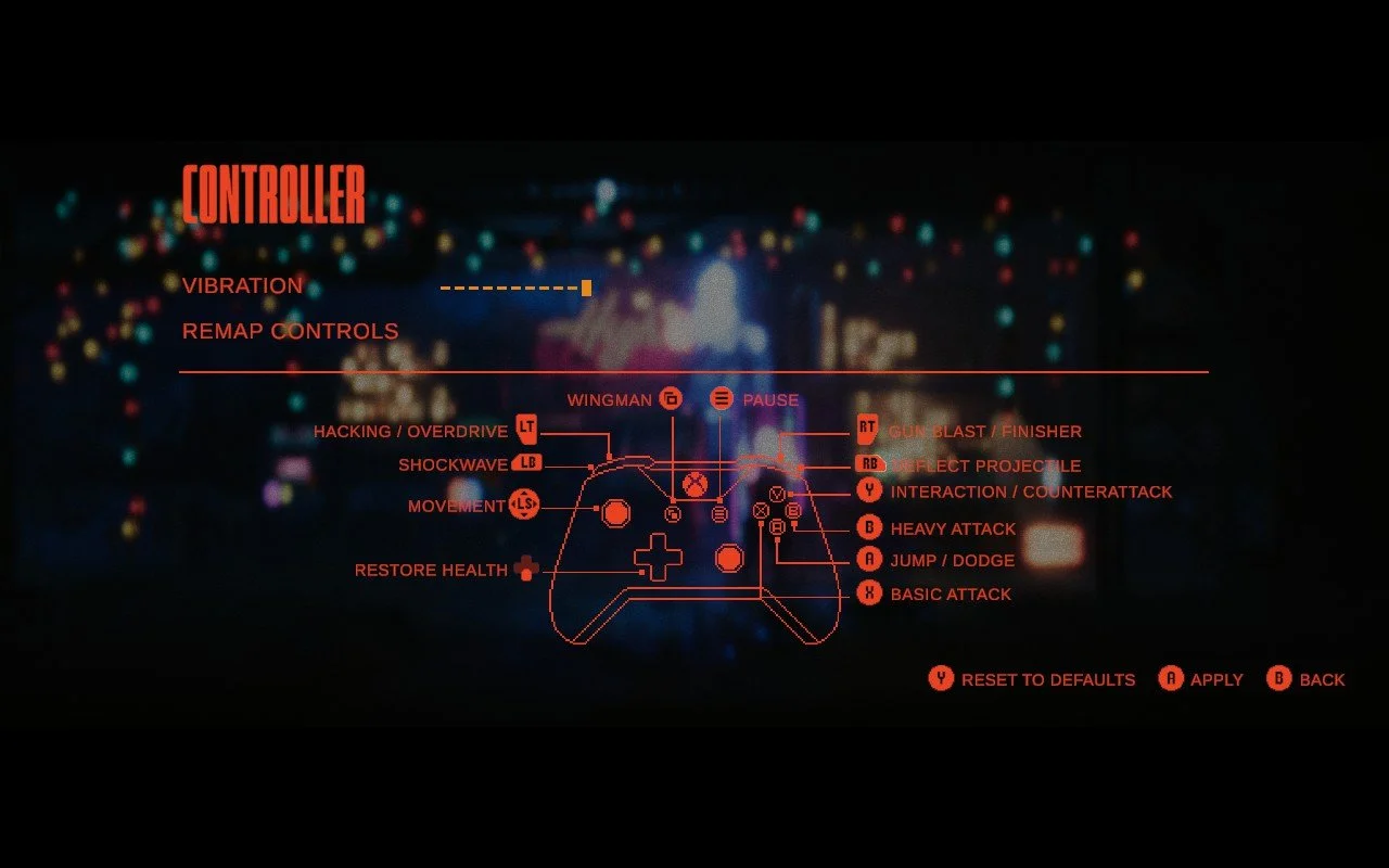 Controller layout and remap screen