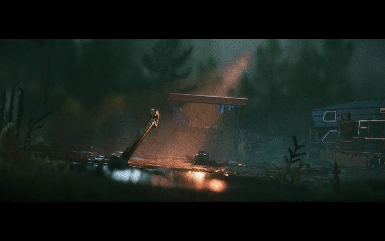 A wrench in the foreground against a blurred wooded backdrop