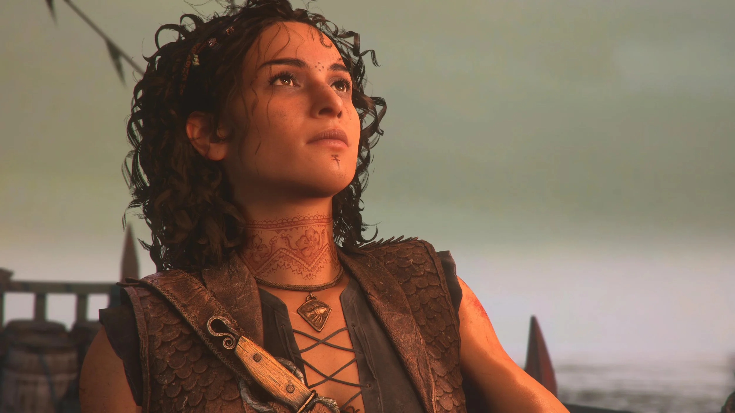 Sophia looking up into the horizon from Resonance: A Plague Tale Legacy