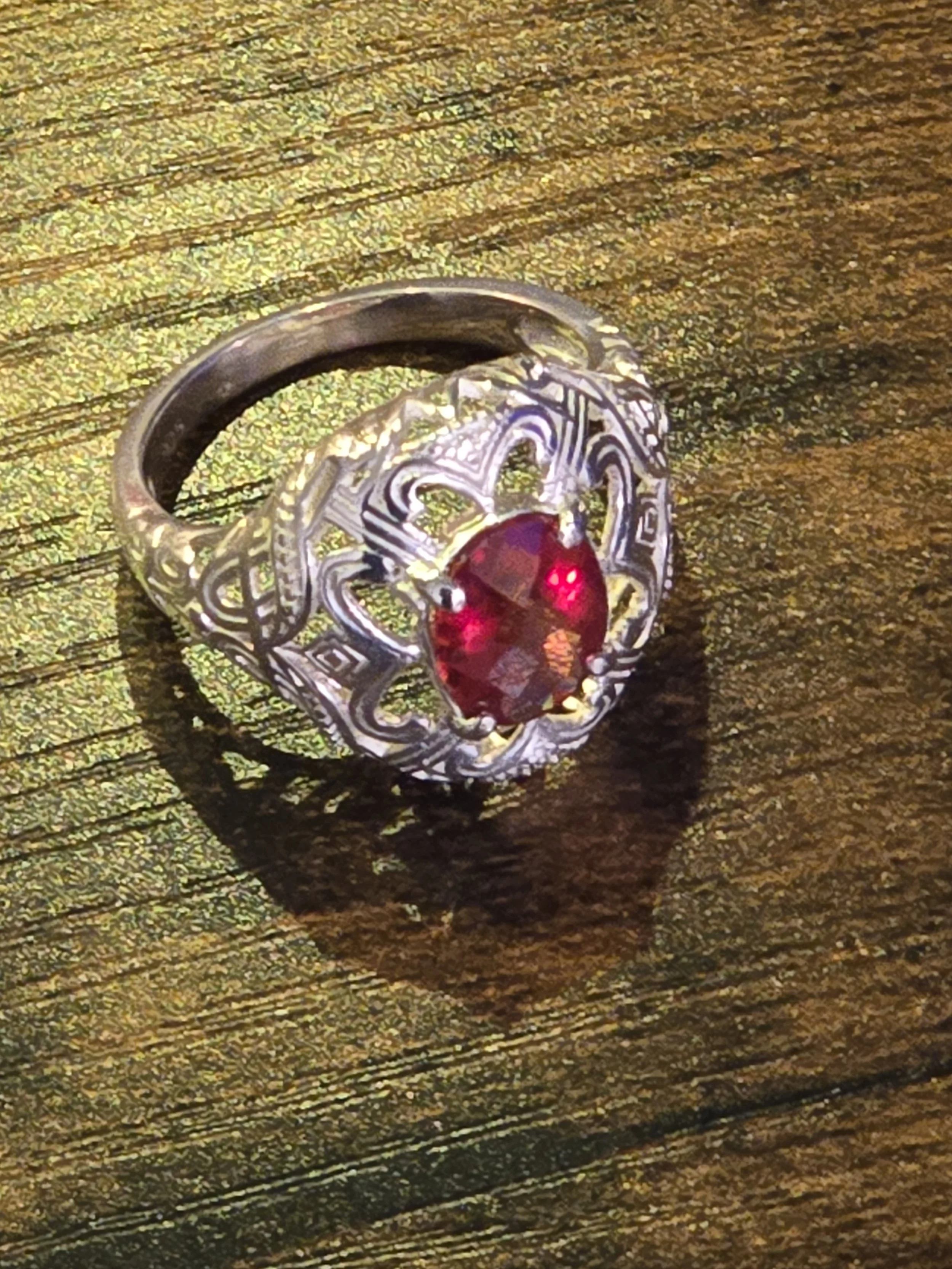 3ct Andesine Labradorite ring Sz 9