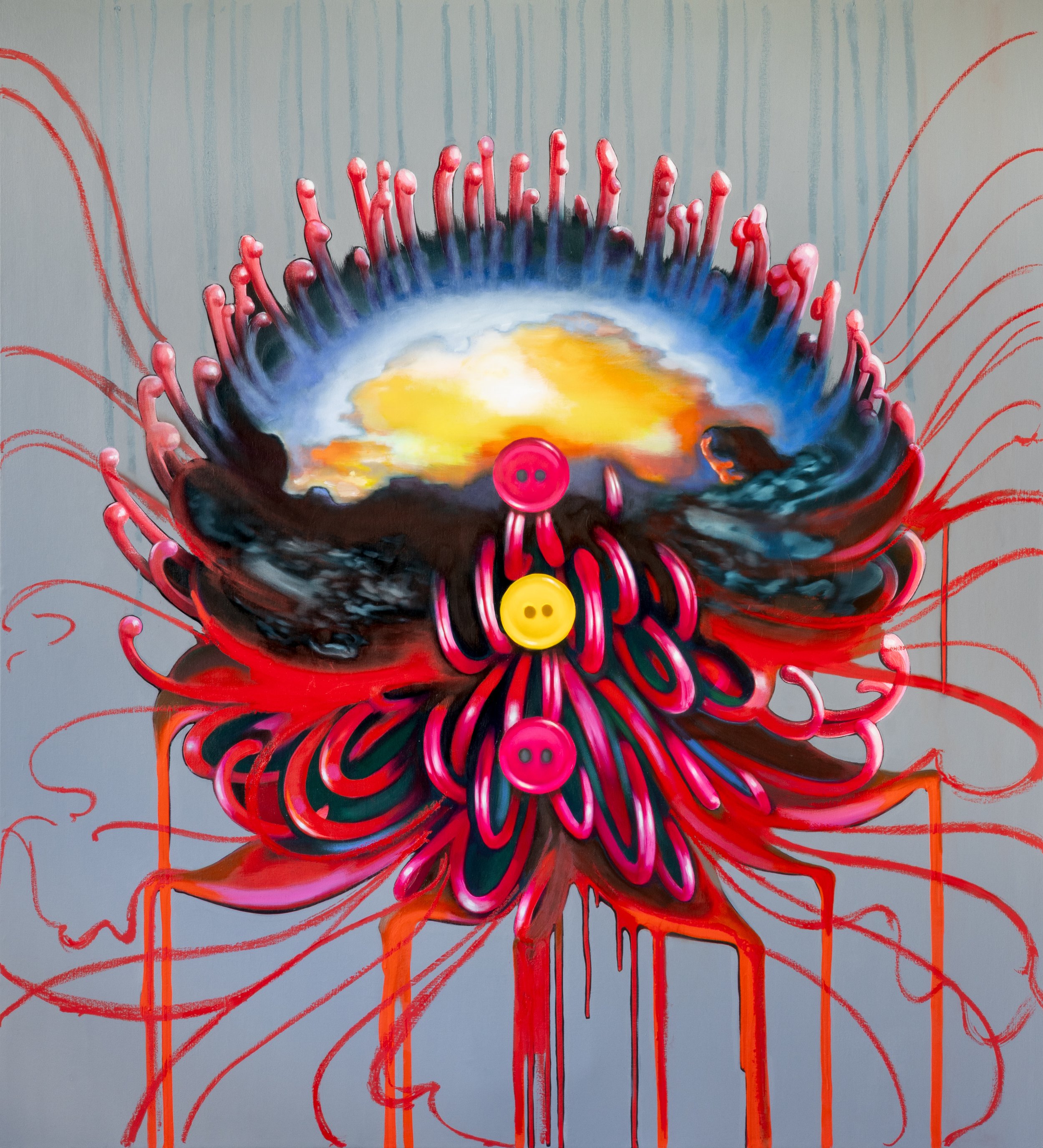 Meat Suit. Oil anc acrylic on canvas 168cm x 153 cm