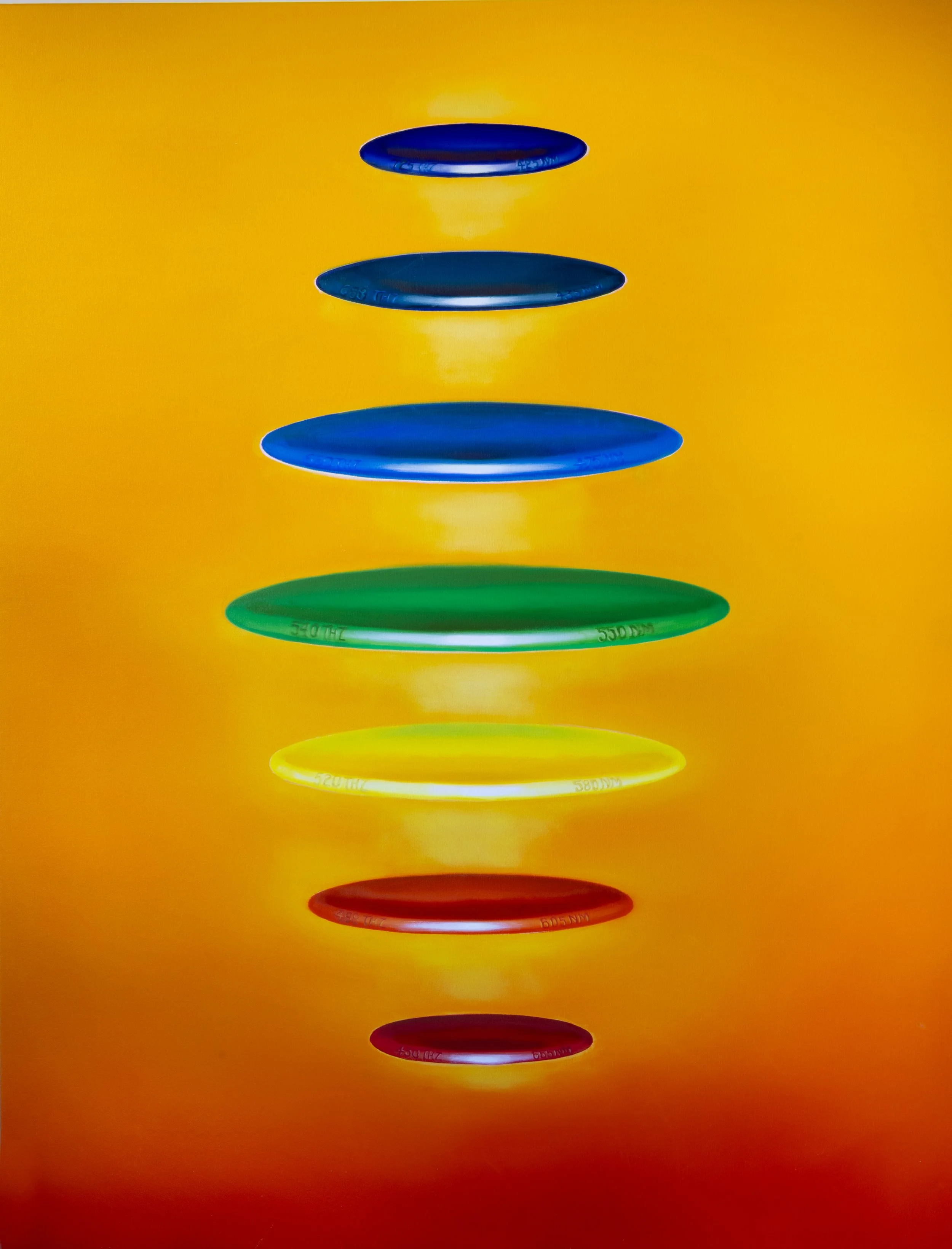 ColourRadio:Frequencies & Wavelengths. Oil on canvas, 2025-26, 198x153cm