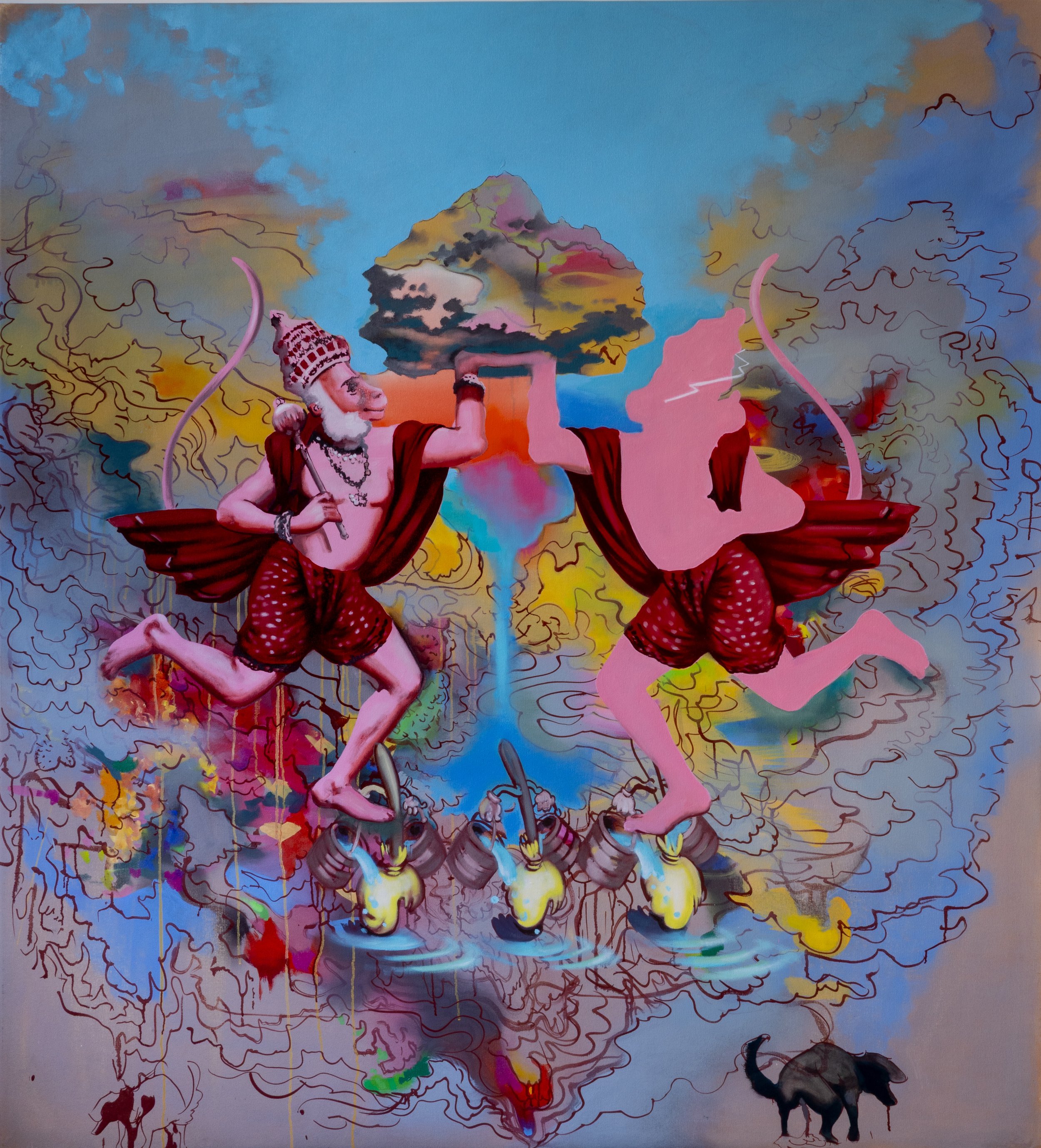 Fantasia. Oil and acrylic on canvas, 168cm x 153cm, 2025-26