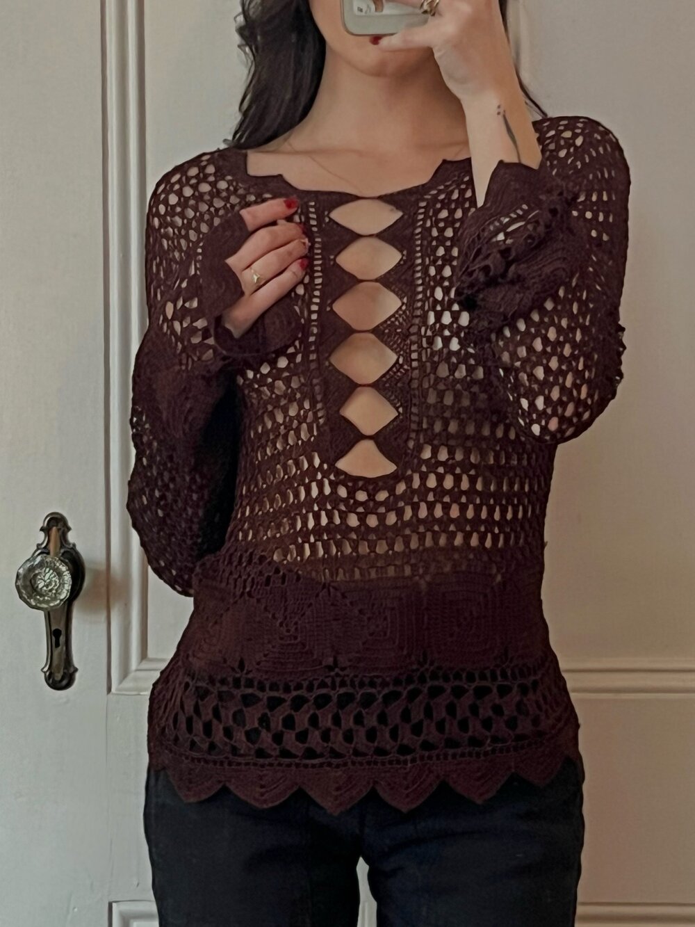 Crochet long sleeve with décolletage details — The Found Studio by What's  Lost And Found