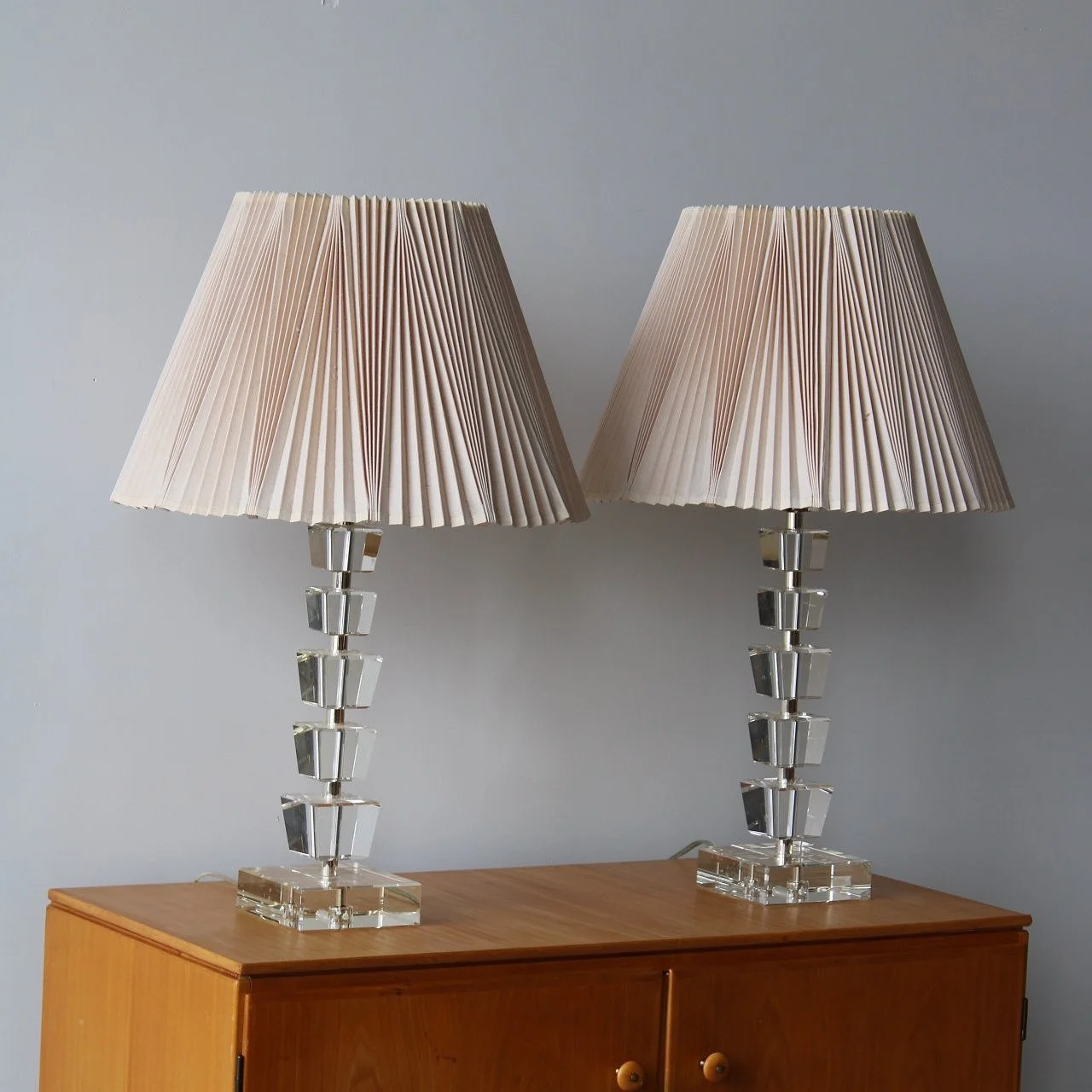 Mid century lucite lamps by Robert Abbey