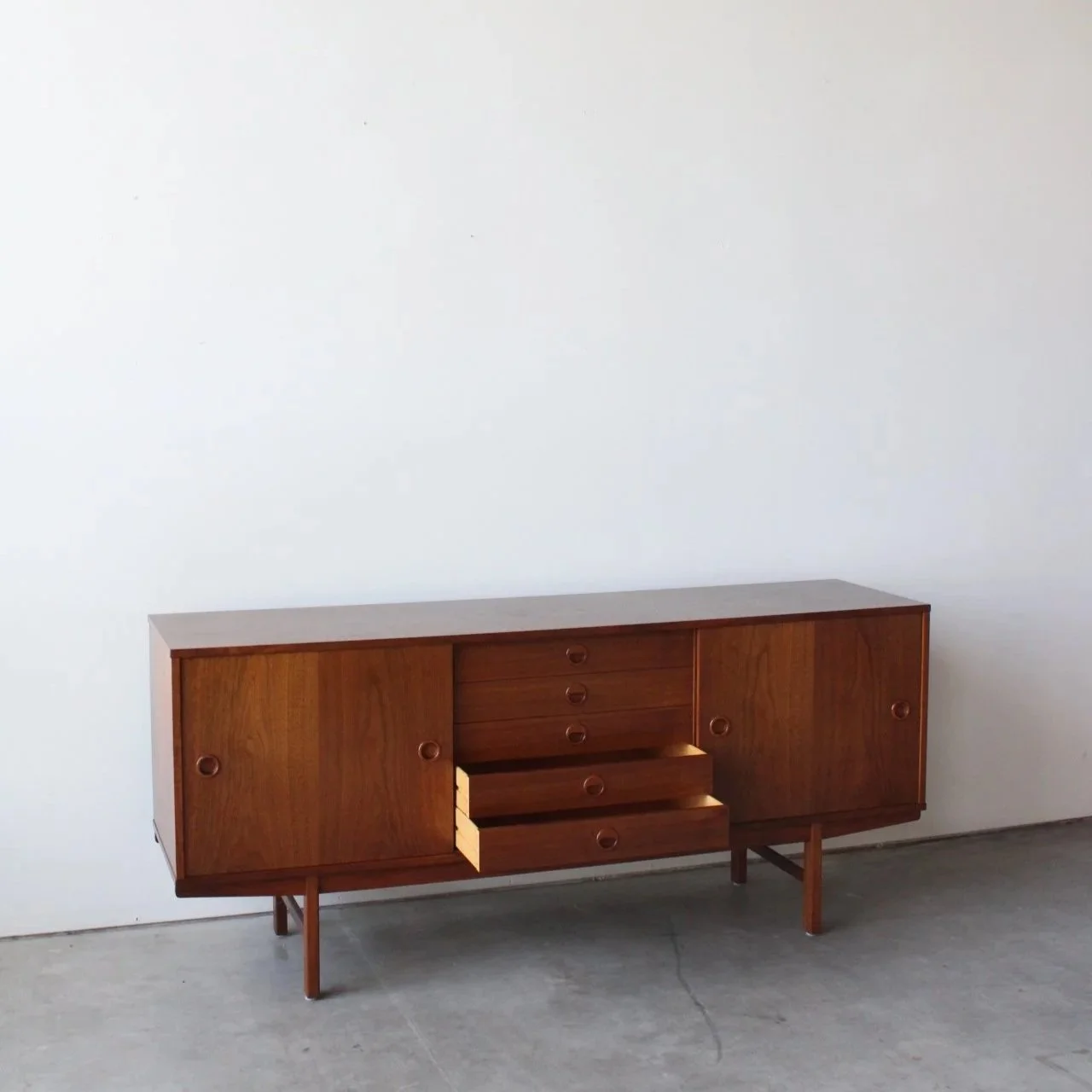 Swedish teak sideboard designed by Yngve Ekström for Dux