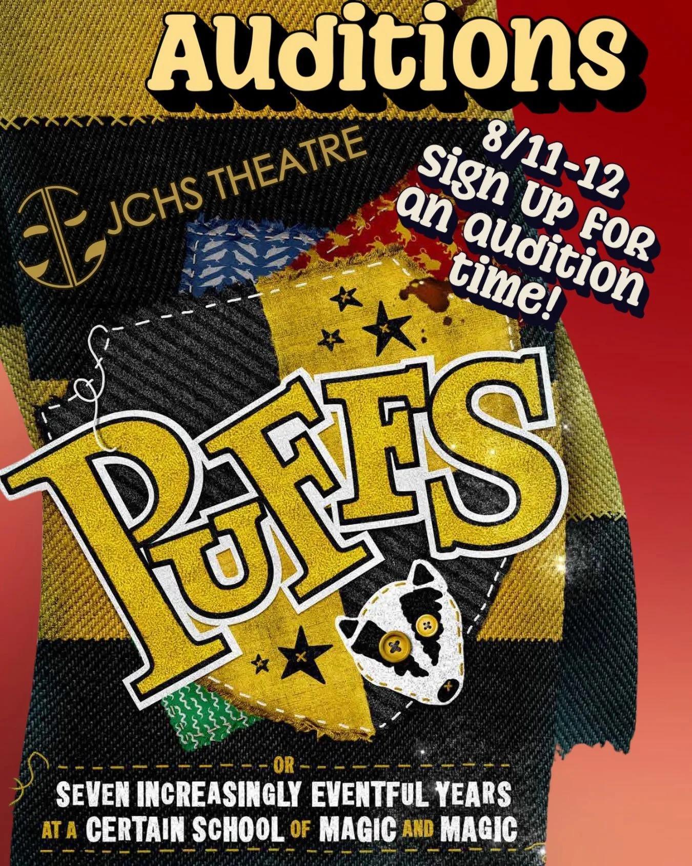 Sign-ups are live! 💛🖤

Join us this fall for Puffs&mdash;a hilarious comedy about friendship, finding your place, and surviving seven increasingly eventful years at a certain school of magic.

Whether you&rsquo;re a seasoned performer or brand new 