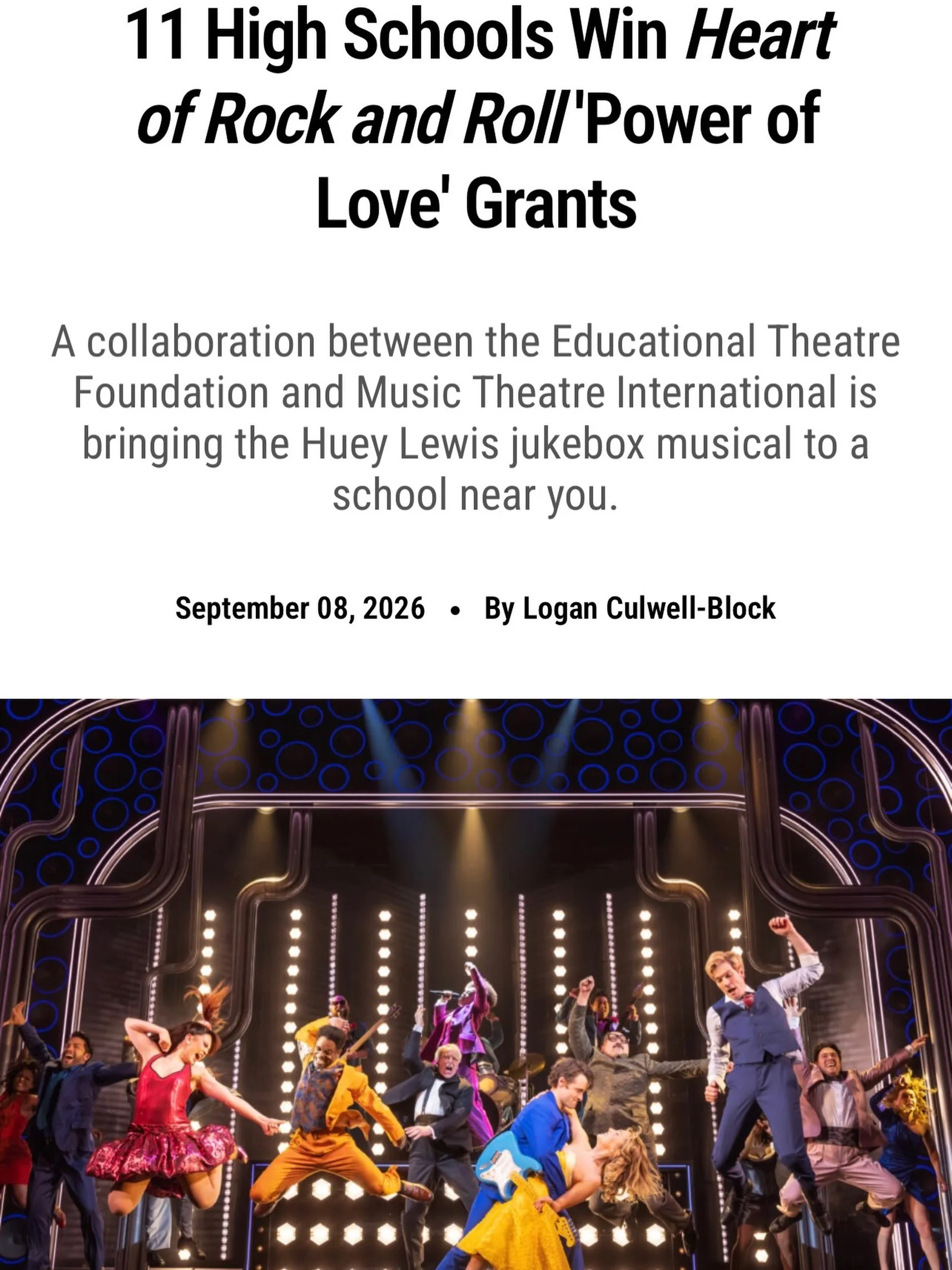We&rsquo;ve been waiting to share this exciting news &hellip; 🎸💗

Johns Creek High School is one of just 11 schools nationwide selected to receive the Heart of Rock and Roll &ldquo;Power of Love&rdquo; Production Grant!

Through this initiative fro