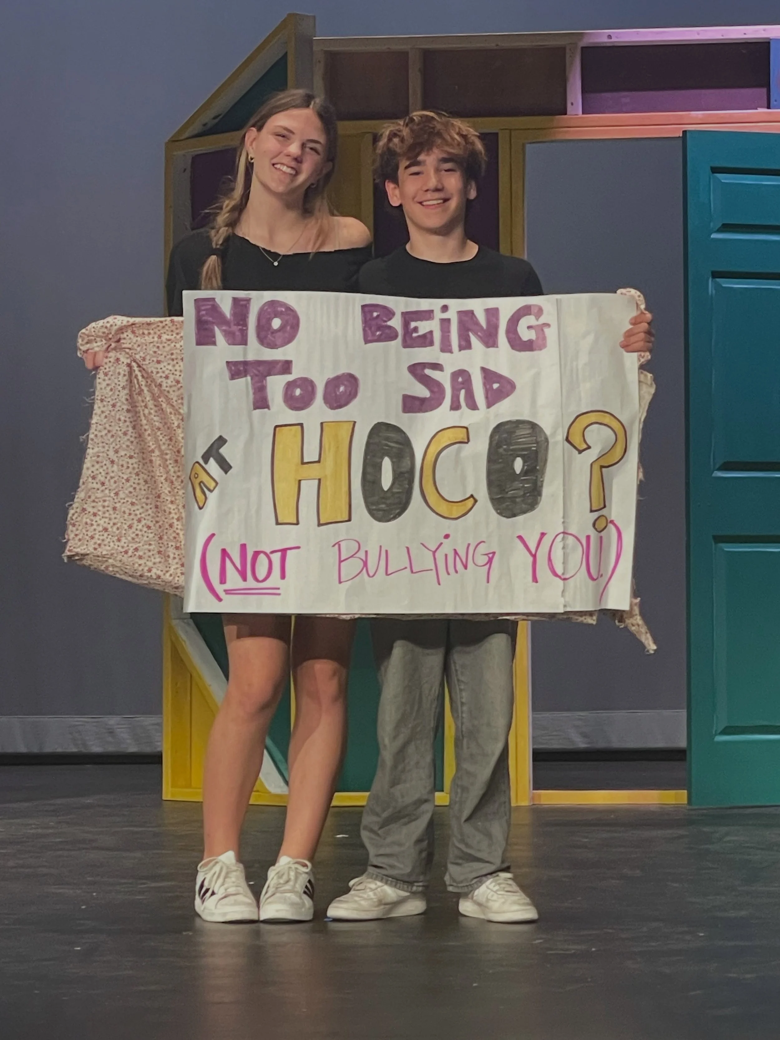 You guys! I think we started a trend&hellip; our Ernie Mac asked our Hannah to HOCO in the middle of rehearsal. This is also J. Finch (and Mrs. Arthur) approved.