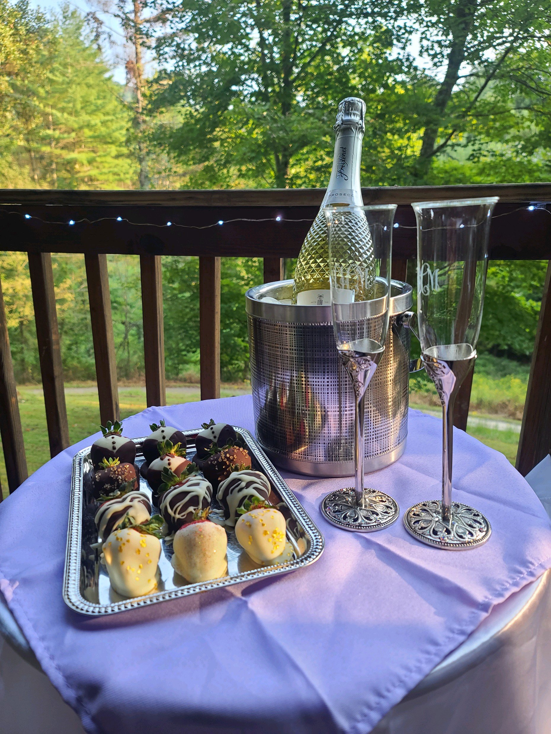 Chocolate Covered Strawberries and Sparking Wine