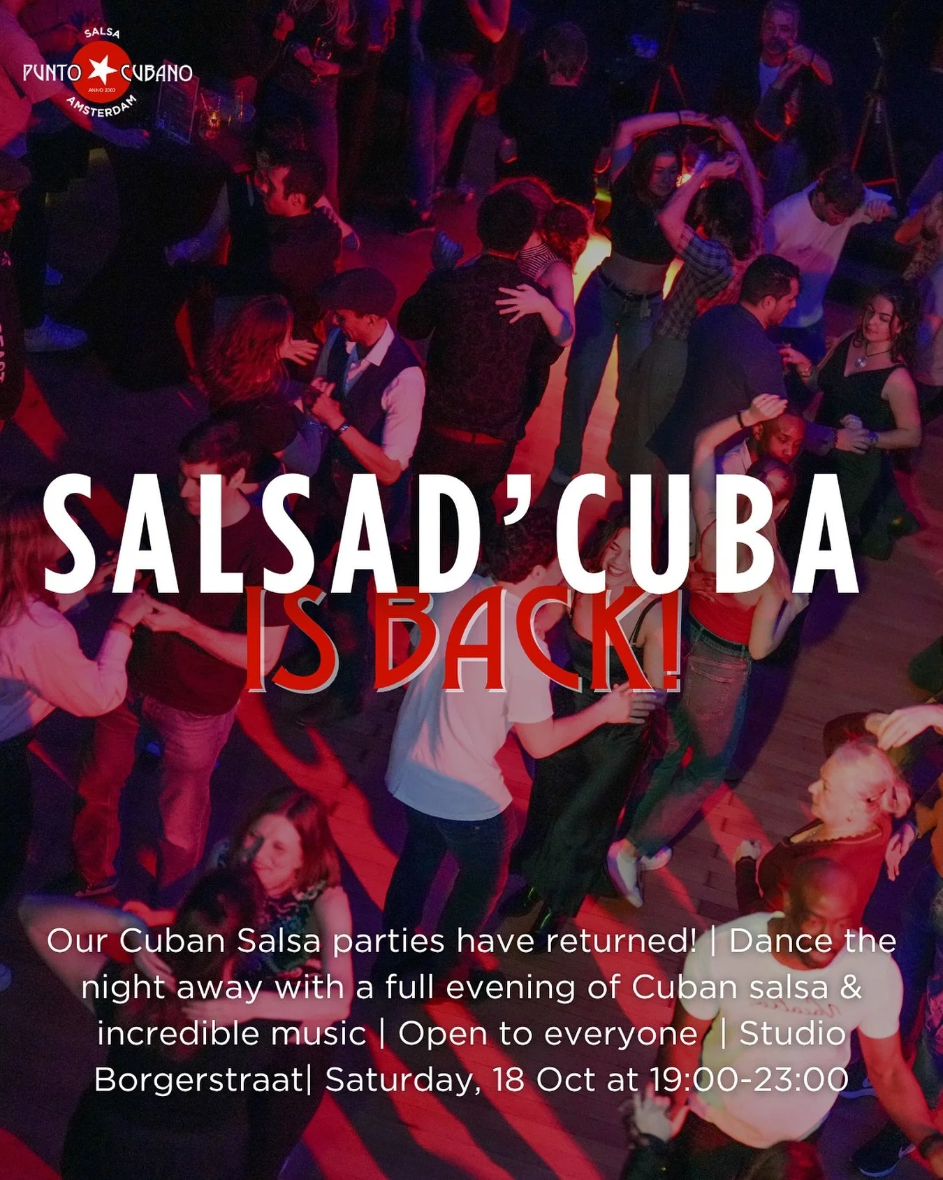 💃 Mark your Saturday &mdash; SalsaD&rsquo;Cuba is back!

It&rsquo;s that time again &mdash; the dance floor is calling, and you already know the energy&rsquo;s going to be 🔥

Join us for a&nbsp;Cuban salsa night&nbsp;filled with movement, music, an