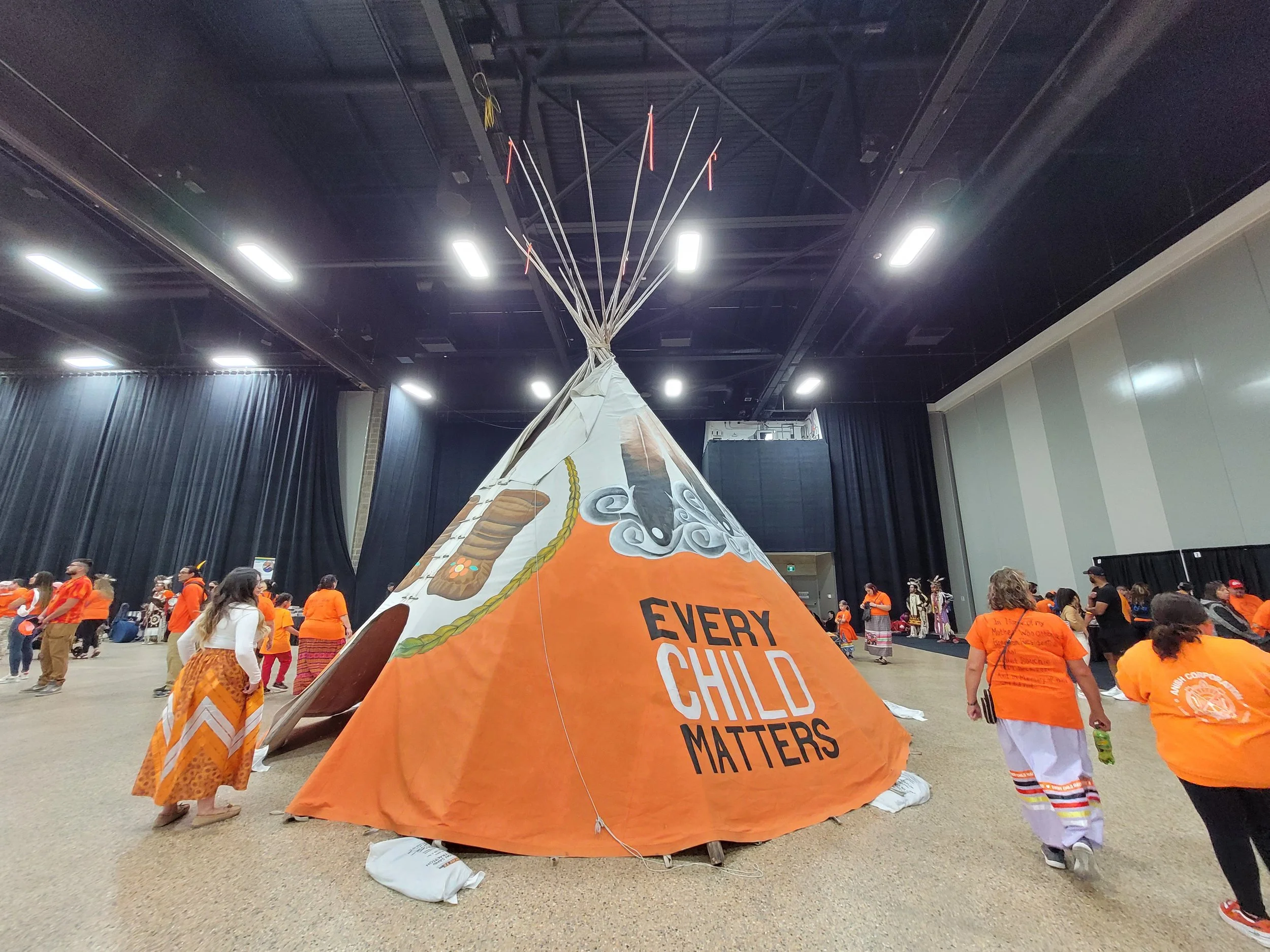 An indoor tipi featured at the RBC Convention Centre on the National Day for Truth and Reconciliation.
