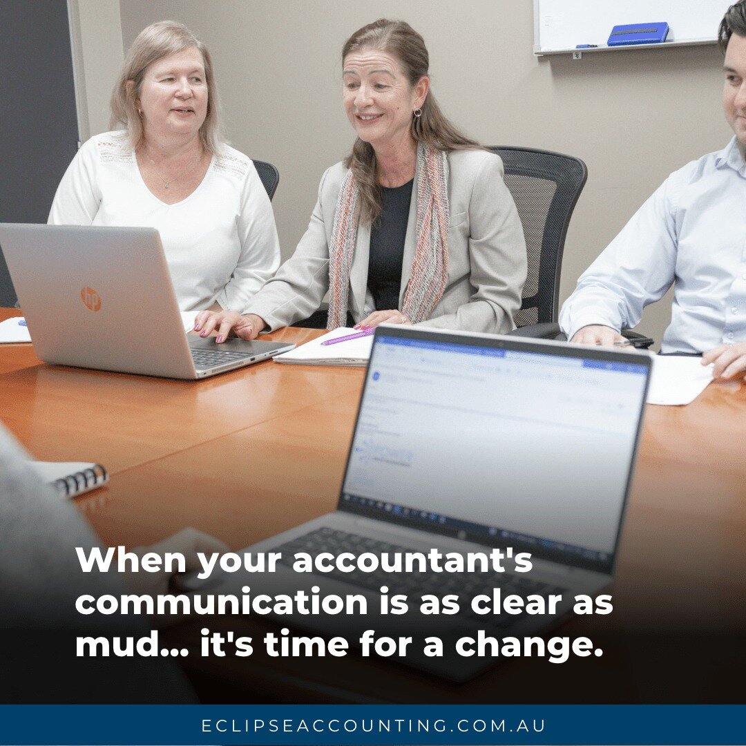Have you ever felt like you're swimming in a sea of confusion when it comes to your finances? 😰

It might be time to switch accountants. At Eclipse, we make sure our clients understand their finances every step of the way. No more deciphering jargon