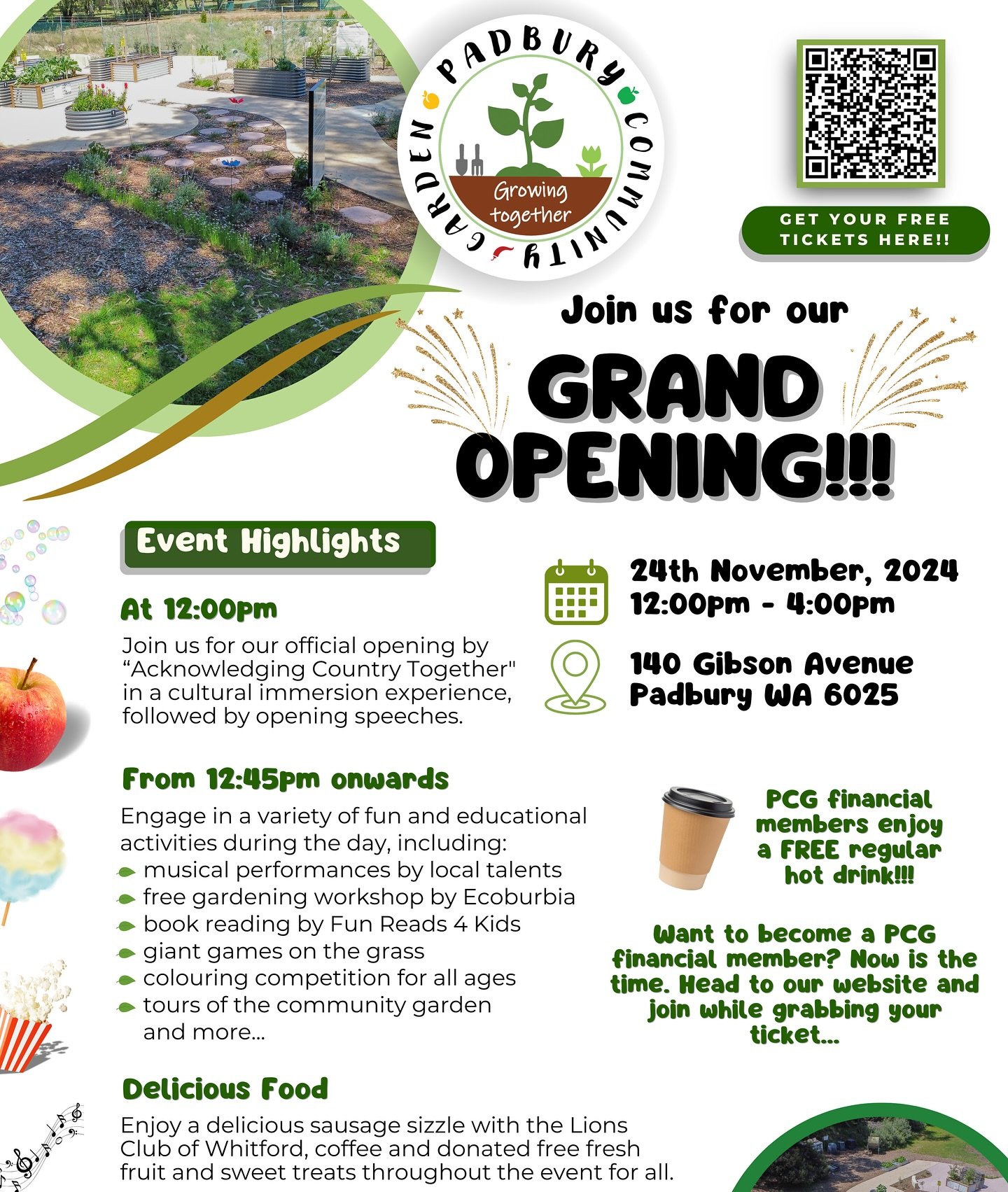 T O M O R R O W 🍃🌿🪴🌱🔆

Join us, we&rsquo;ll be there, for the GRAND OPENING of the Padbury Community Gardens. Fully inclusive garden for &lsquo;ALL&rsquo;. 

What&rsquo;s happening &mdash; 
&bull; Colouring in 
&bull; Inclusive planting 🌱 - wit