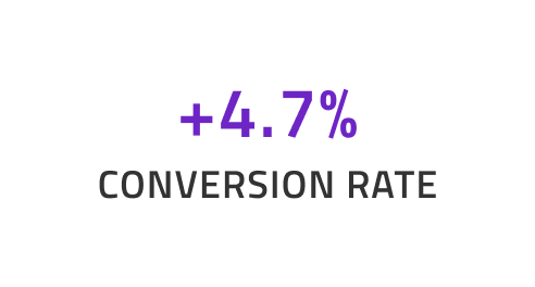 +4.7 conversion rate