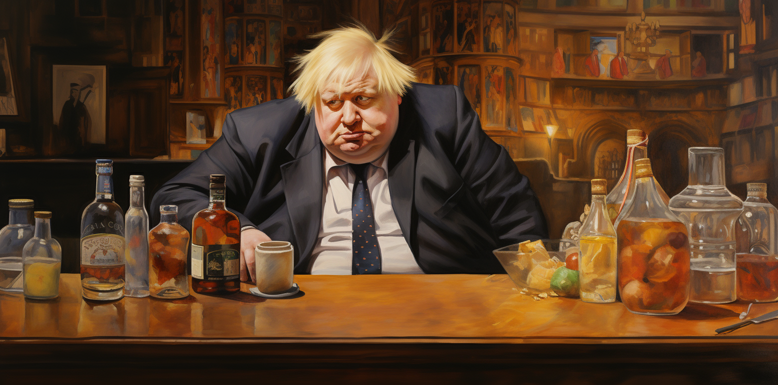 Dec 6th, 2023: Boris Johnson at Covid-19 inquiry. Lonely barkeeper.