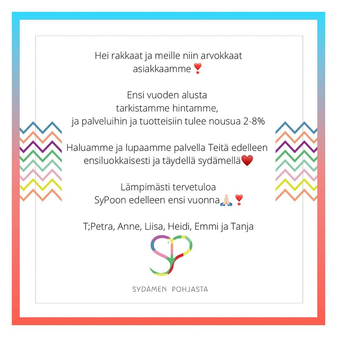 New year&hearts;️

☎️ 010/583 2500
🖥 www.sypo.fi
🚶 Iso Roobertinkatu 10, 00140 HKI

🌈 @sydamenpohjasta 
❤️ @petrasydan 
🧡 @annemarjetta 
💛 @liisatulkki
💚 @heidikuru
💙 @colorskiller
💜 @hairbytanjis

⭐️ @lorealpro
⭐️ @lorealsuomipro 

#sypo
#sy