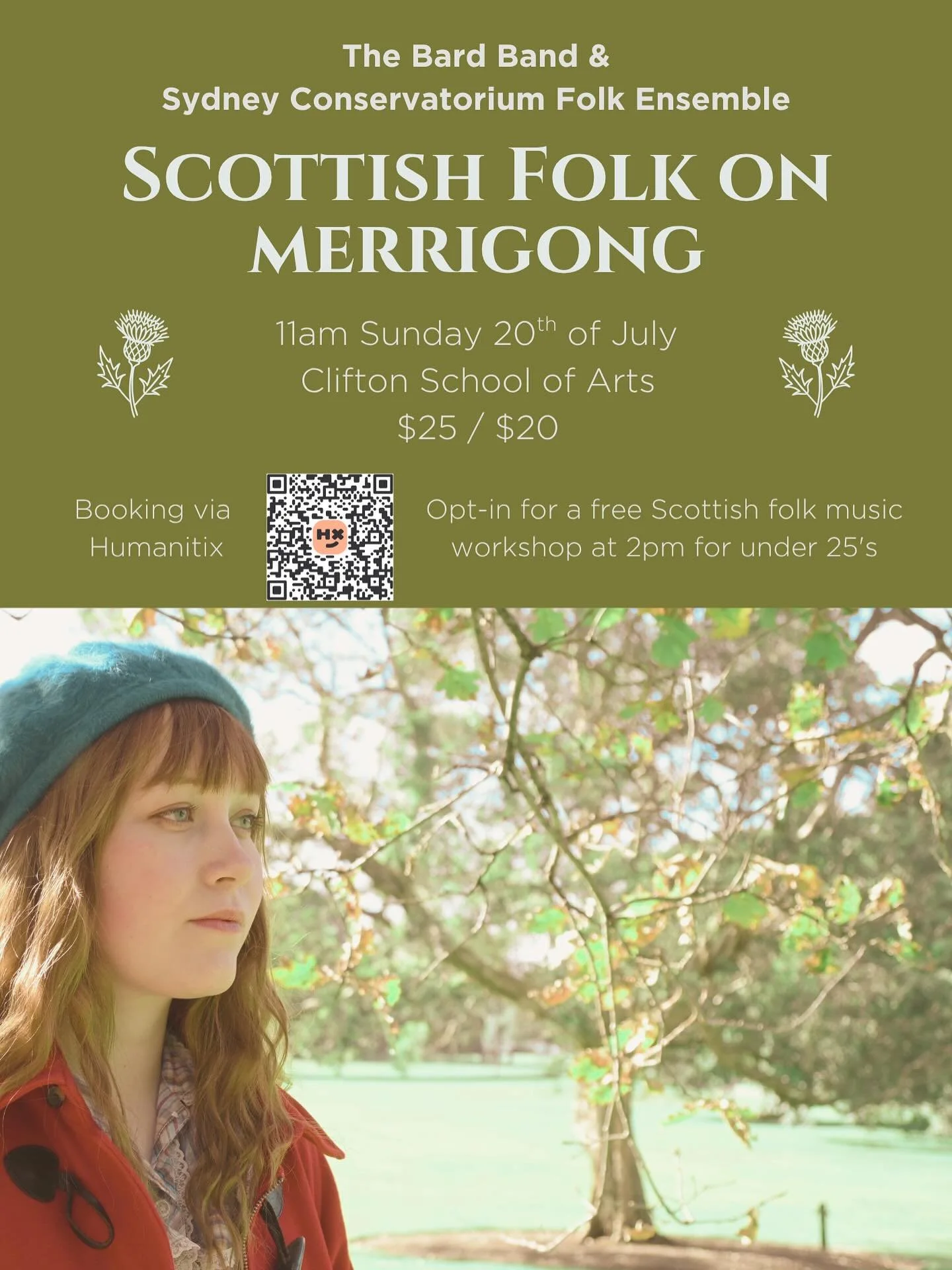 Next Sunday 20th July I&rsquo;ll be playing Scottish tunes and songs with some mates from @thebardband and @sydneycon students at @artsclifton. I&rsquo;ll also be running a free school holiday workshop at 2pm for young people under 25 😄 Booking link