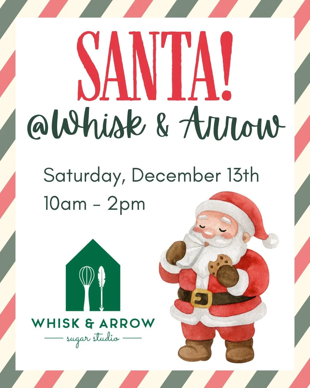 Santa will be at the shop tomorrow, Saturday December 13th from 10am-2pm. Come and get some cute photos and enjoy some delicious treats. 🎅
.
#whiskandarrow #christmasphotos #santa #appletonwi