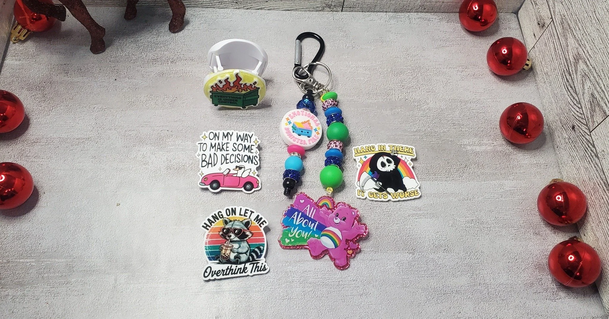 @karenskraftypaws  will be at the shop this Friday and Saturday, December 19th and 20th. If you need any thoughtful last minute gifts, check out their amazing selection of ornaments, fidgets, earrings, keychains, and more, they really have everything