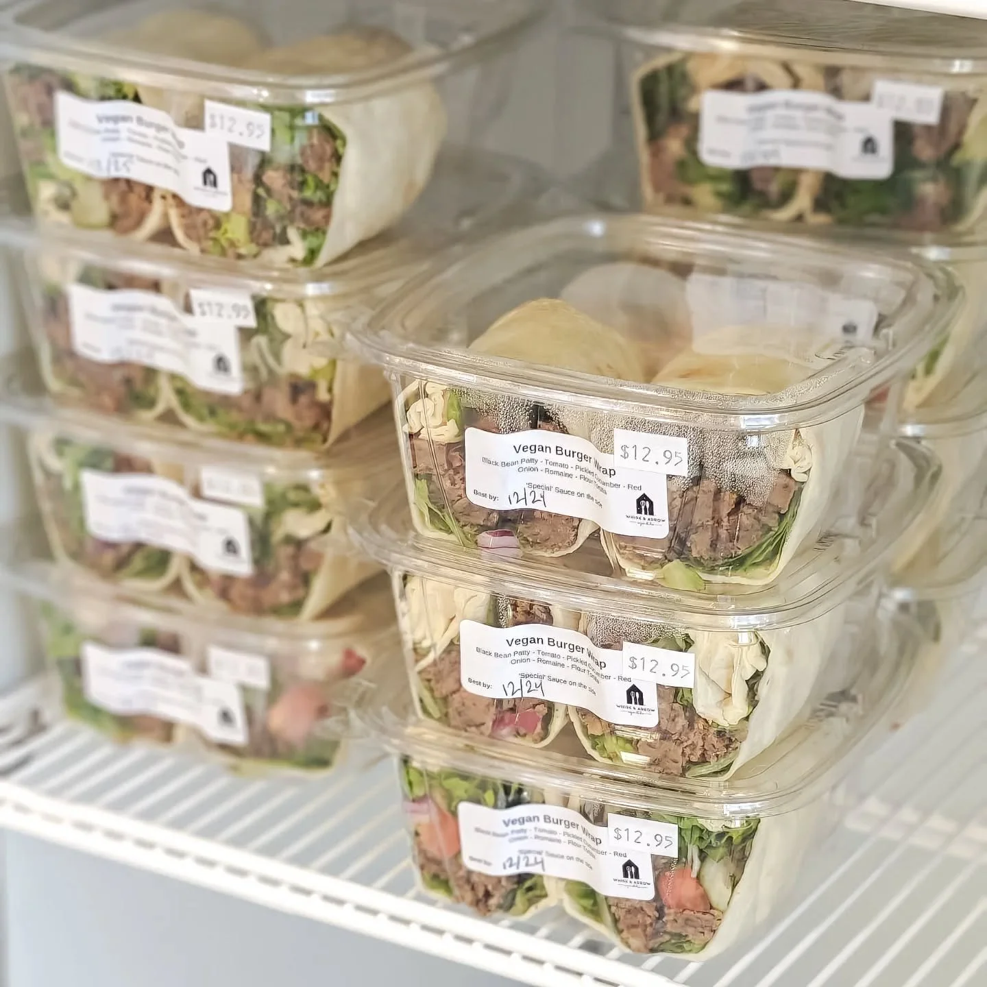 Fun fact about this wrap. It tastes just like famous signature burger from the place with the double golden arches. But this is vegan! No beef just deliciousness. Order now to try the "Vegan Burger Wrap"