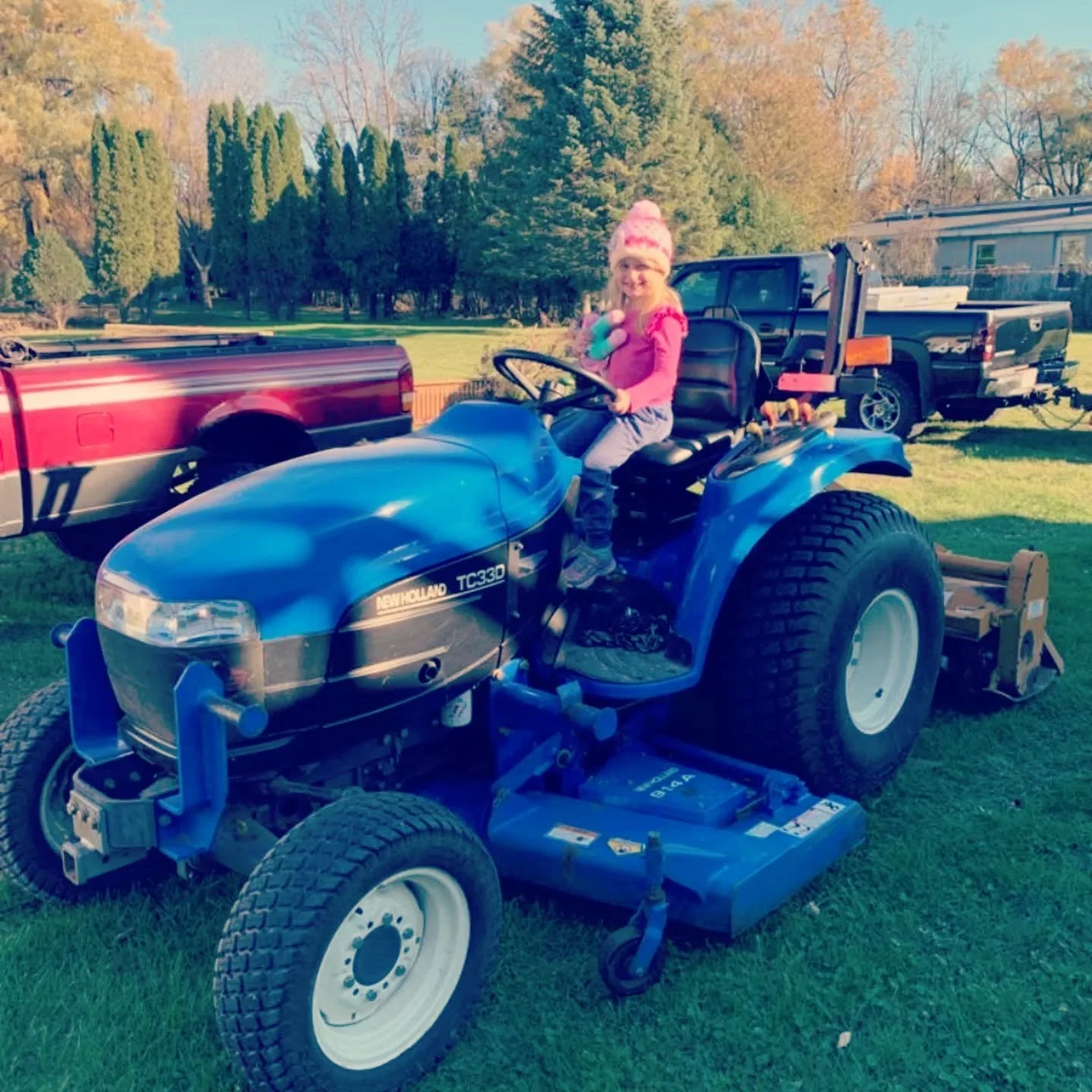 Grabbed my phone and searched "tractor" in my photos. I got an adorable bunch. One of them is a tear jerker for me.
.
Friends who farm, we are searching for a tractor! Two questions: What brand do you think we should go for? And buy small a