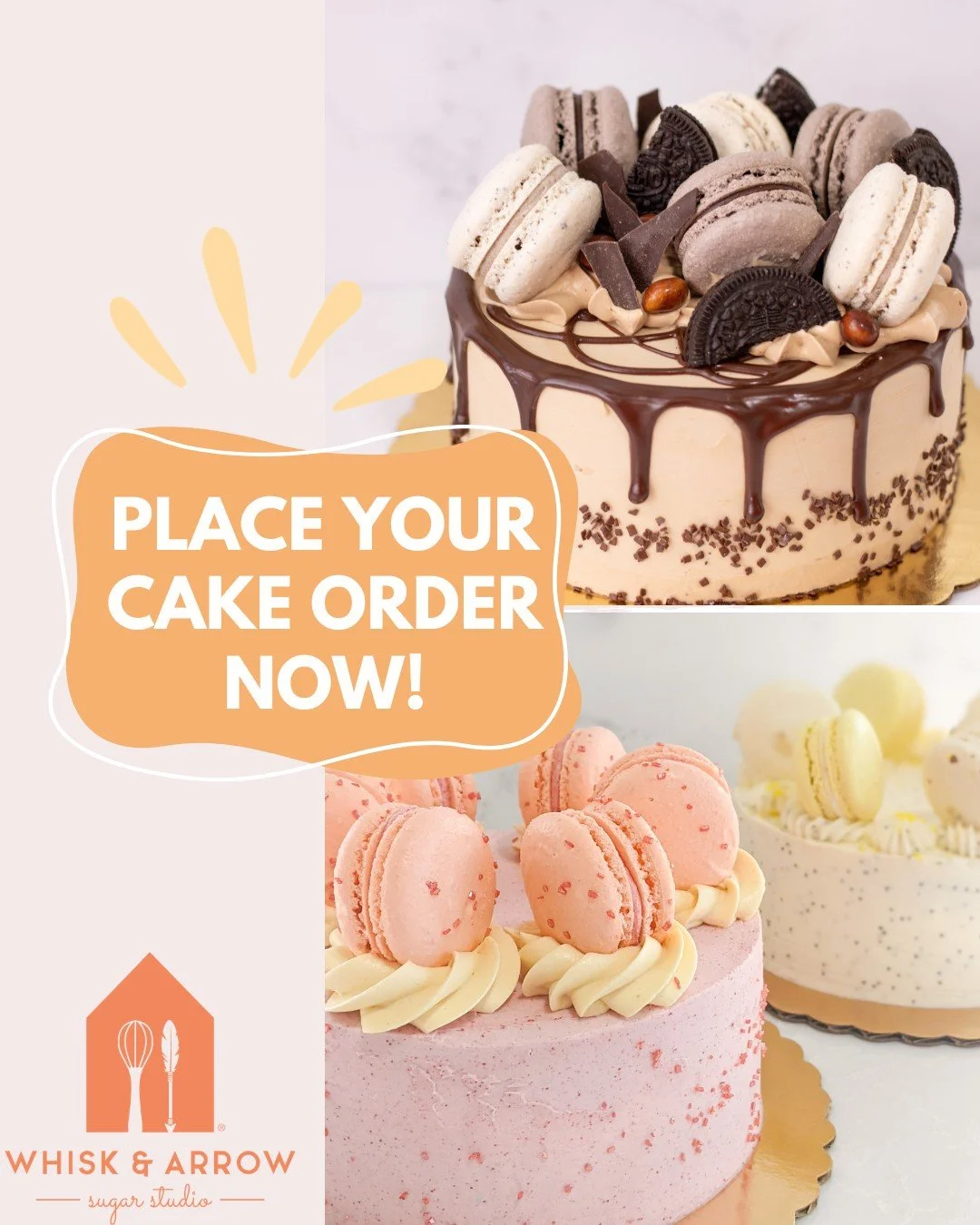 Place your cake orders today! We always get asked how soon should you order a custom cake? At least a week ahead would be preferred, but if you have something you need last minute, reach out and we will try and fit in your order. 🧡
.
To order your o