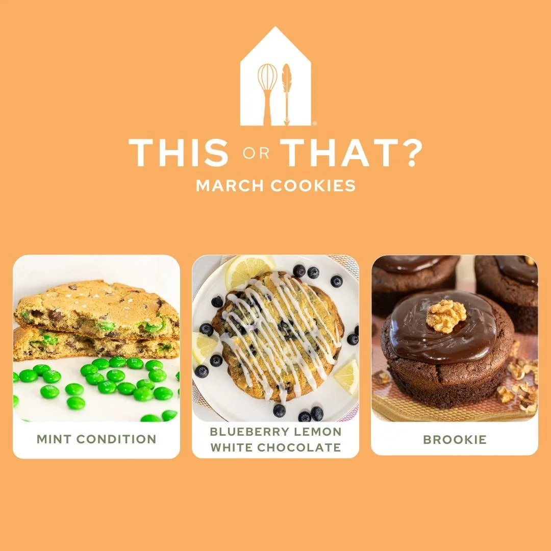 Which cookie is your fave??? Debate in the comments! These cookies are all chewy and delicious, you can't go wrong with any of these cookies.
.
#whiskandarrow #appletonwi #brookie #cookies #mintcookie