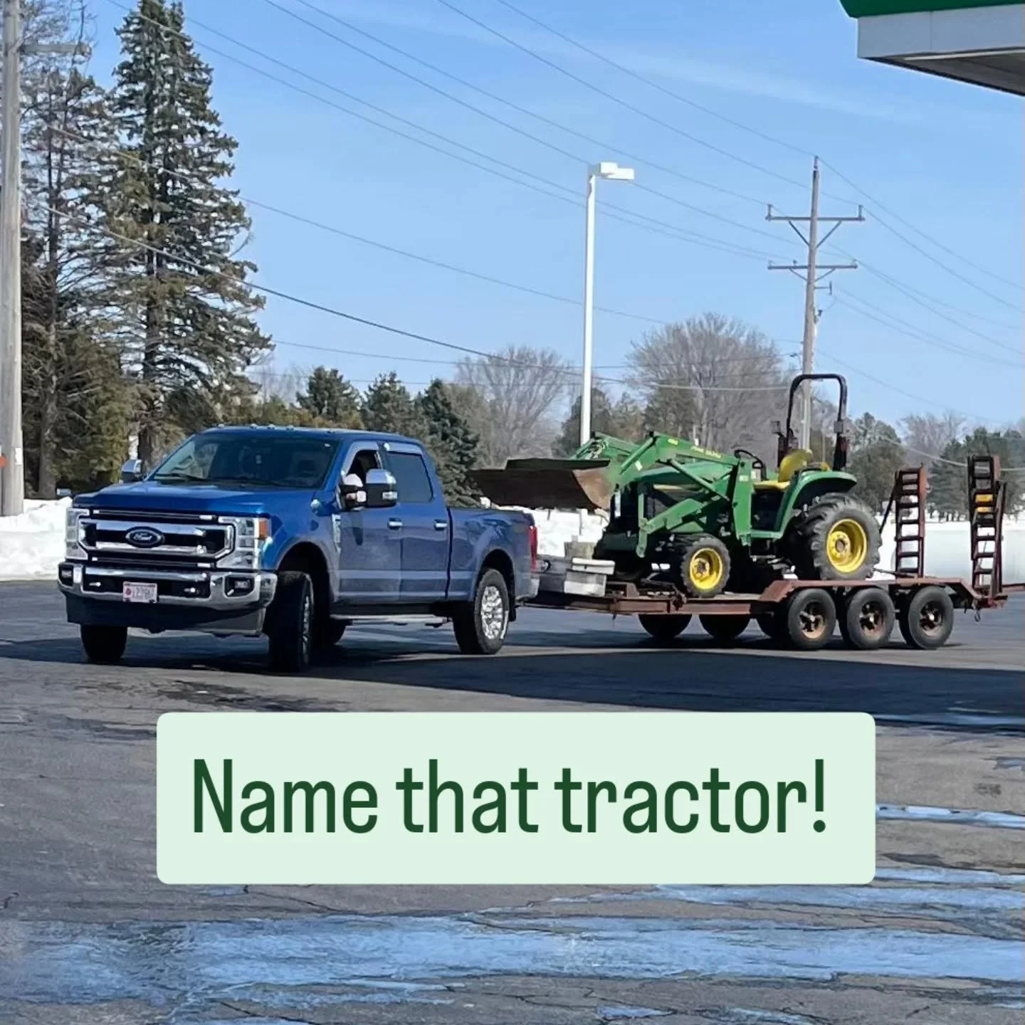 Our first little tractor is home! Man, she's old, but for now she'll do! 
.
Help us name her! 
.
Thank you Justin for helping us get it to the 40! I owe you chocolate chip cookies! 
.
#johndeere #whiskandarrow #hahnfarmswi #organichomestead #wisconsi
