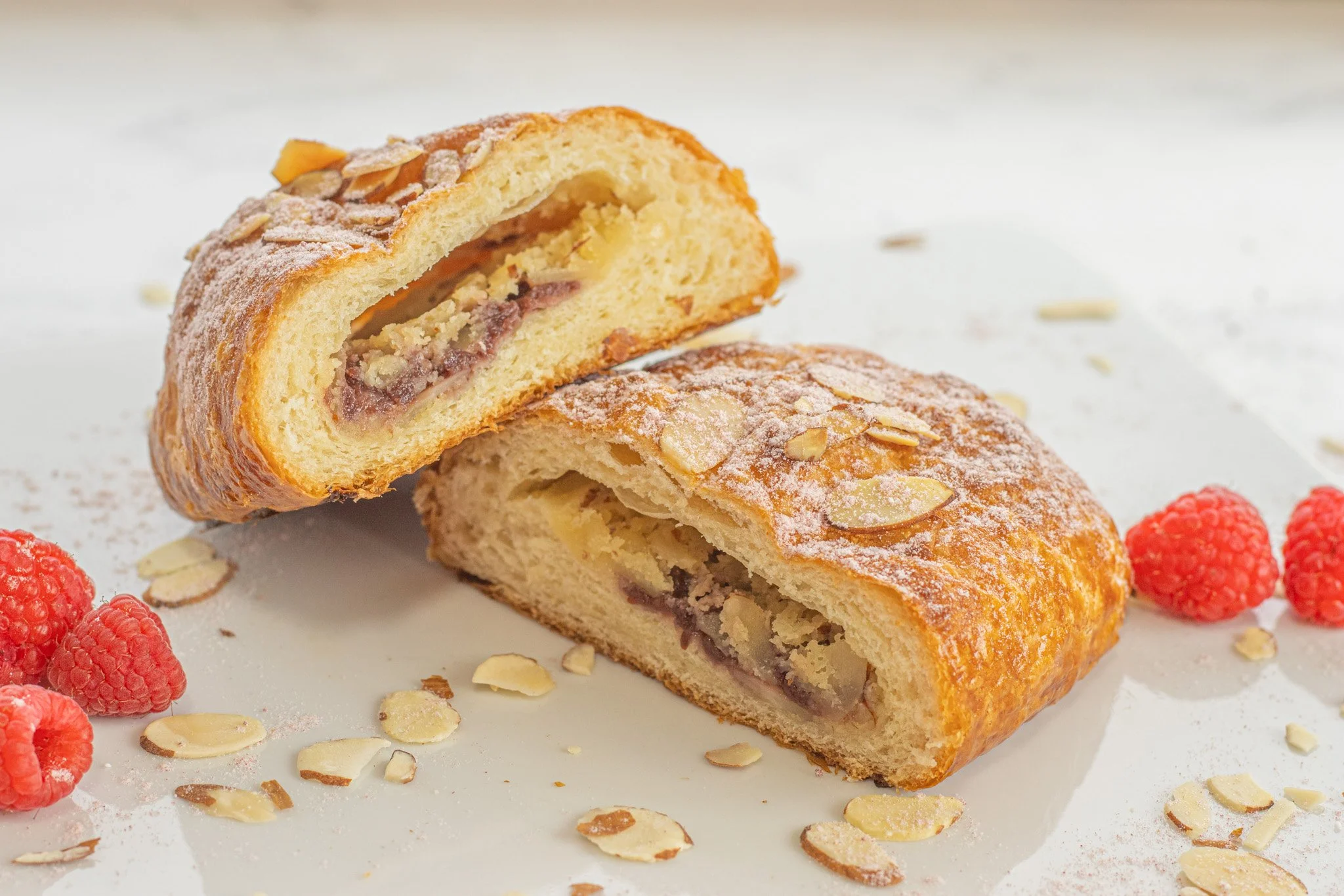 Make sure to set your alarms for 8am tomorrow if you want to get one of these delicious Raspberry Almond Croissants! 
.
Stop in or order online thru our app for pickup or delivery! Located in Appleton, Wisconsin. 
.
#whiskandarrow #appletonwi  #wisco