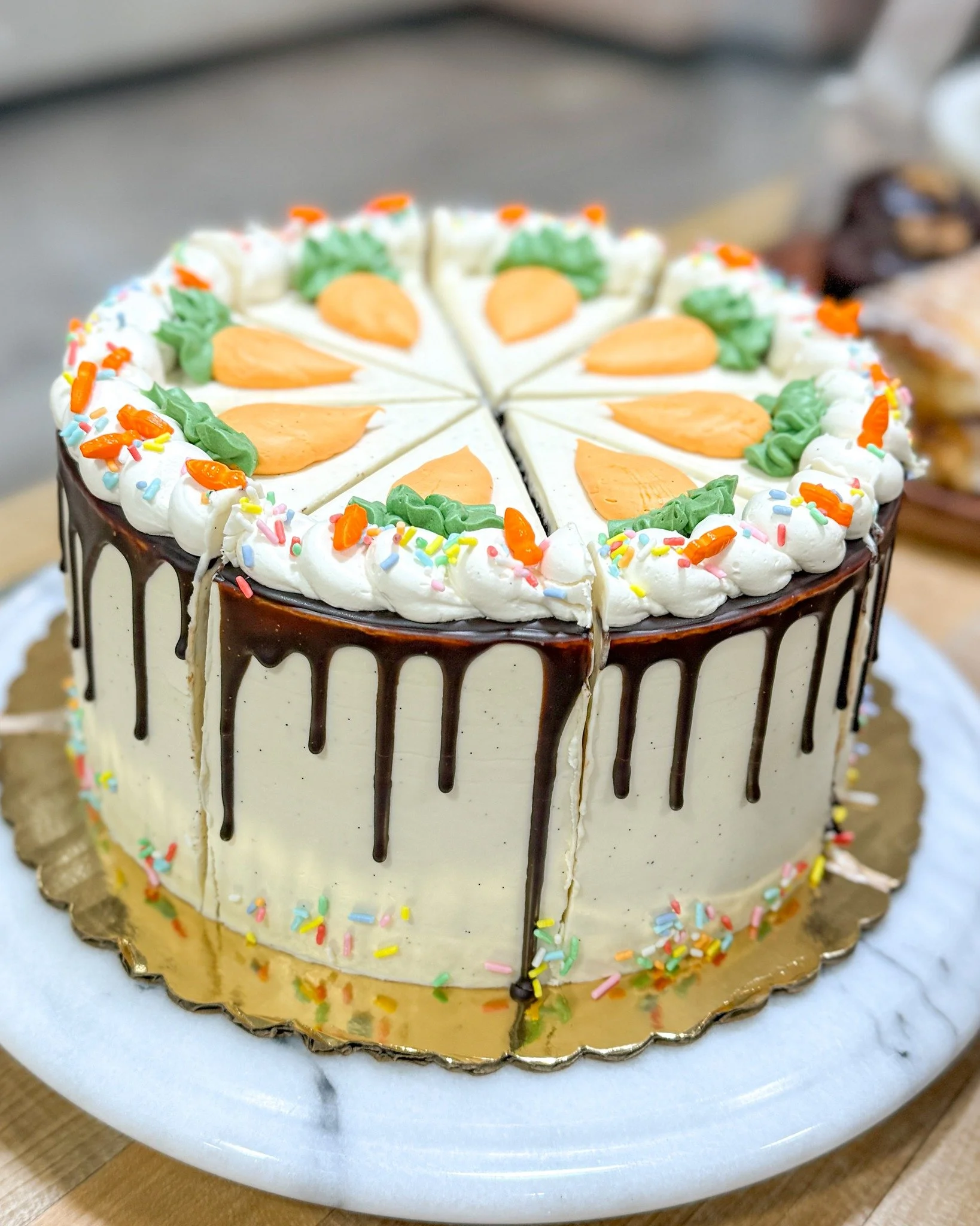 The Cake Slices we have today look sooo good, we also have some really cute decorated Sugar Cookies out for Easter!! 
.
Stop in or order online thru our app for pickup or delivery! Located in Appleton, Wisconsin. 
.
#whiskandarrow #appletonwi  #wisco