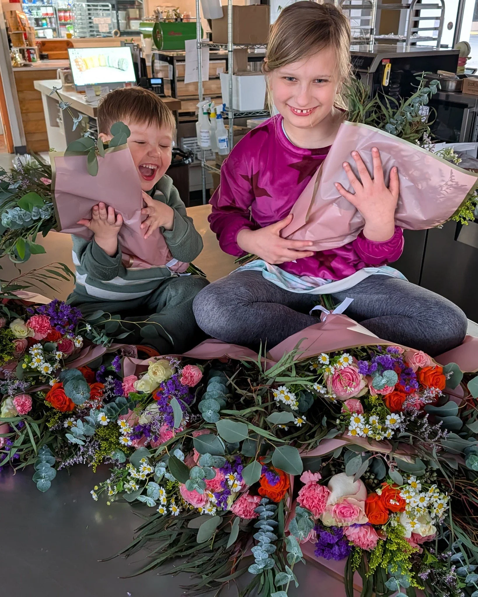 FLOWERS! We are selling colorful bouquets of flowers for $40. You can buy these online for pick up OR delivery available today and tomorrow. Get some treats, flowers, something for yourself, spread the love this weekend. Remember you can place an onl