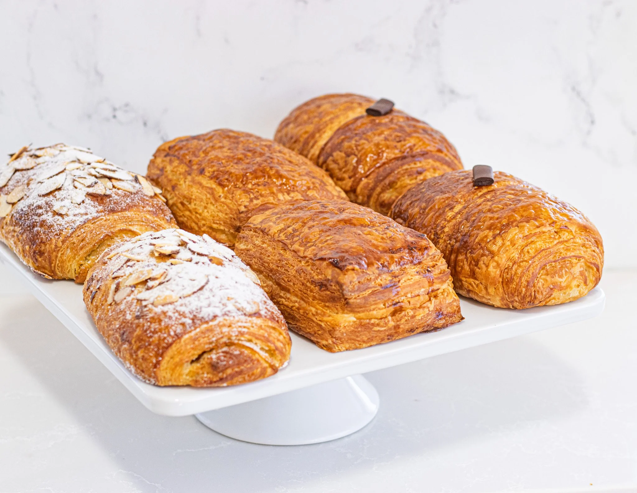 What's your favorite Croissant? Do you have any flavor suggestions for the future? 
.
Our Croissants are delicious! We have a few different flavors to choose from, Butter, Almond, or Chocolate. We also have 2 savory options not listed, Bacon Egg &amp