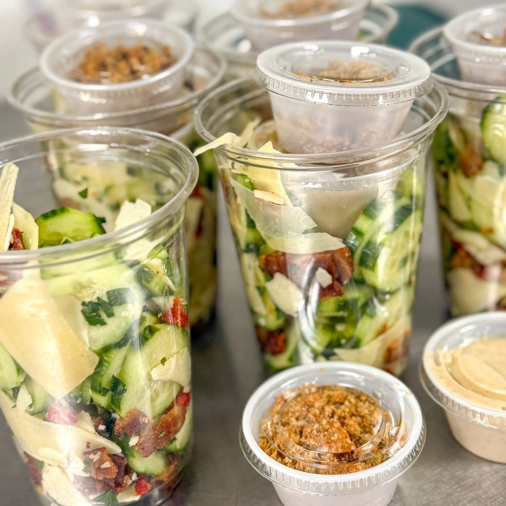 *Menu Below*
Trying to eat healthier, but if you see another basic salad ya just might cry? 🥲🥗
We have a fun solution to add some major variety to your lunch without ruining all of your hard work: Cucumber Shaker Cups! 🥒✨
What da heck is that?! 🤔
