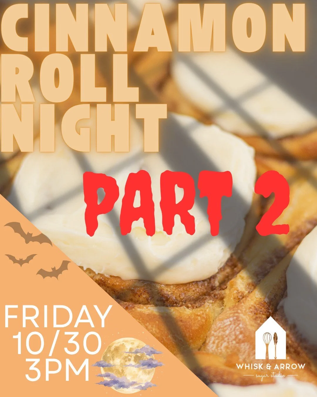 We know the first Cinnamon Roll Night was horrifying, nobody got their Cinnamon Rolls and there were screams of terror and distress. So, we decided to do it again, but with a pre-order! (So hopefully more of you get a chance to enjoy these bad boys.)