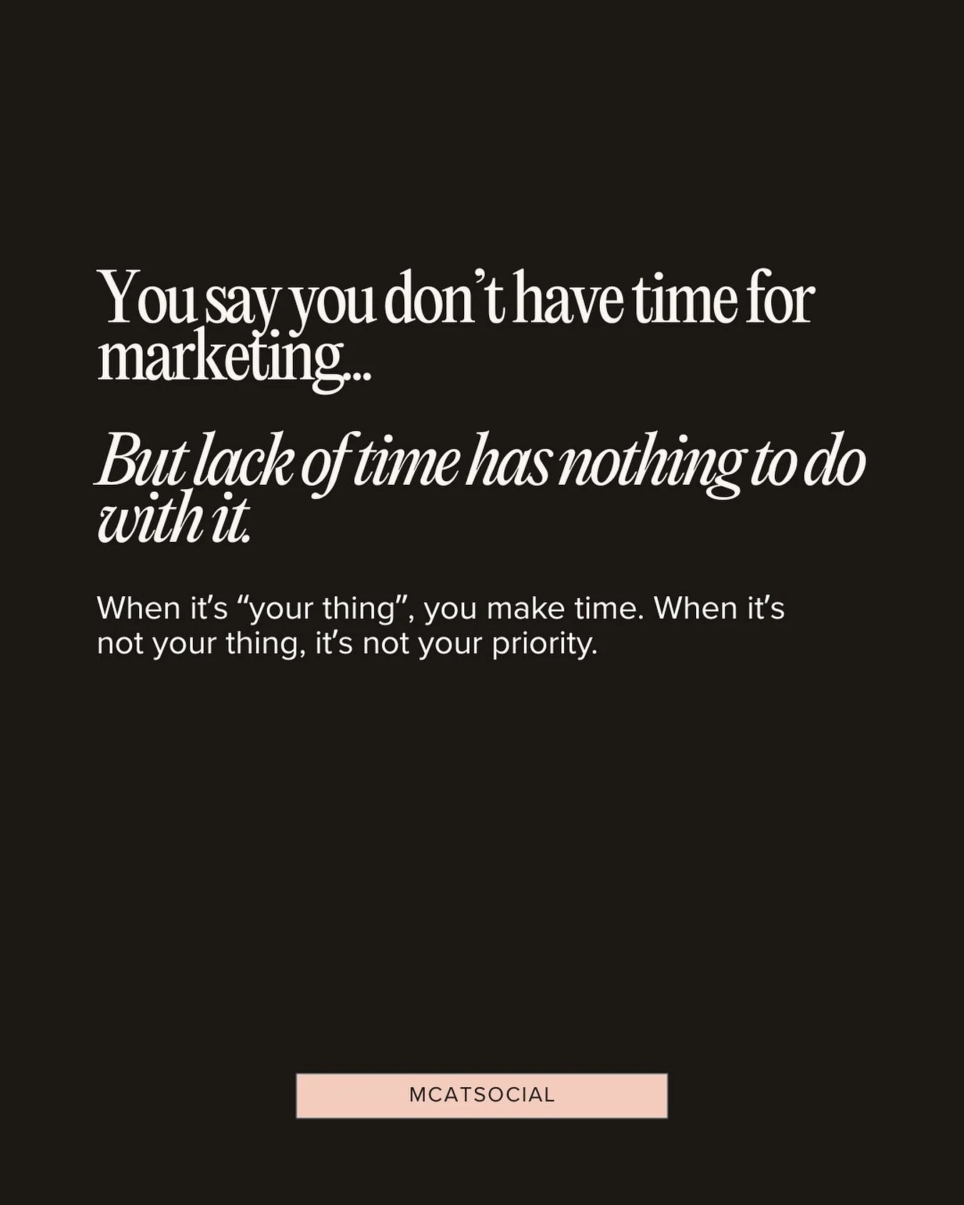 Free time as an entrepreneur is a foreign concept ⌚️

Almost every entrepreneur I talk to says:
&ldquo;I just don&rsquo;t have time for marketing&rdquo; or &ldquo;there aren&rsquo;t enough hours in a day&rdquo;.

But lack of time has nothing to do wi
