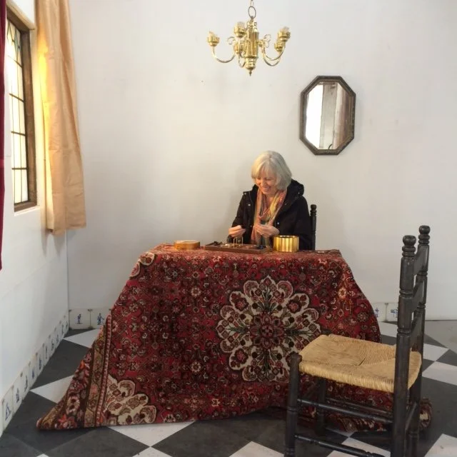 Gallery visitor interacting with the space