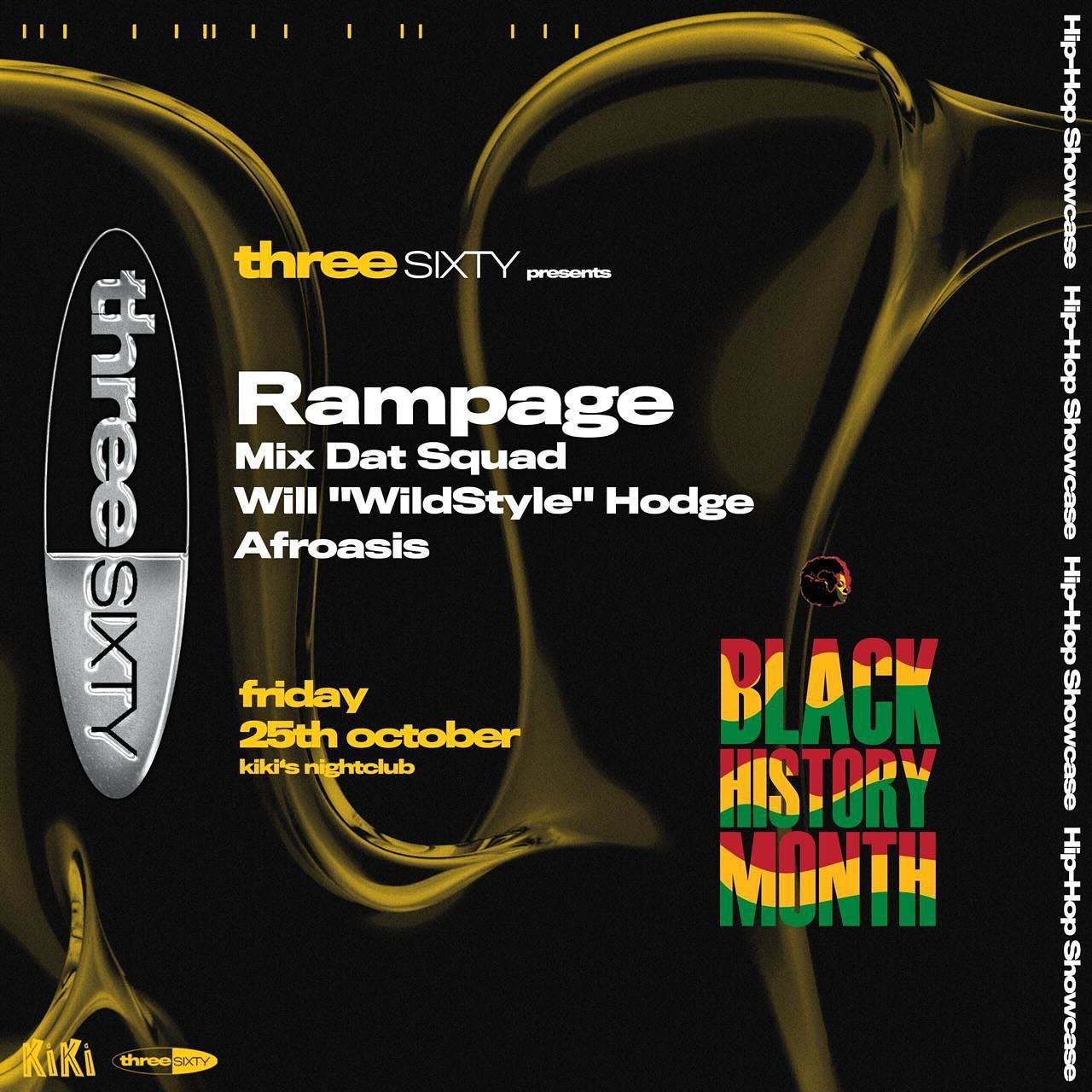 The ACS is celebrating Black History with Rampage Sounds at Kiki's Club on the 25th‼️

Be prepared to hear their signature sound blending dancehall, bashment, rnb, hip hop, garage, grime and more🎶

Ticket link in bio!