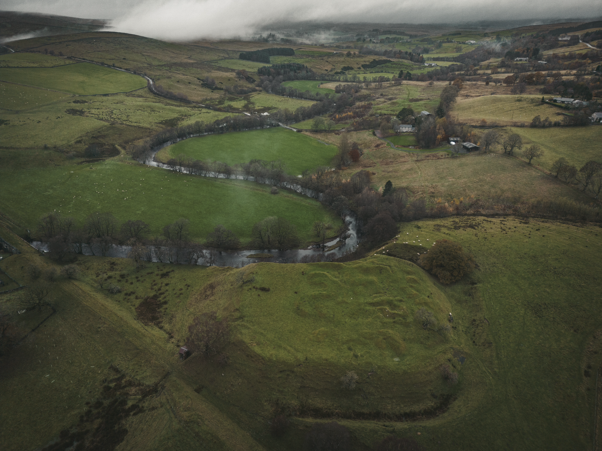 Tarset castle motte site, by Jim Scott Photography