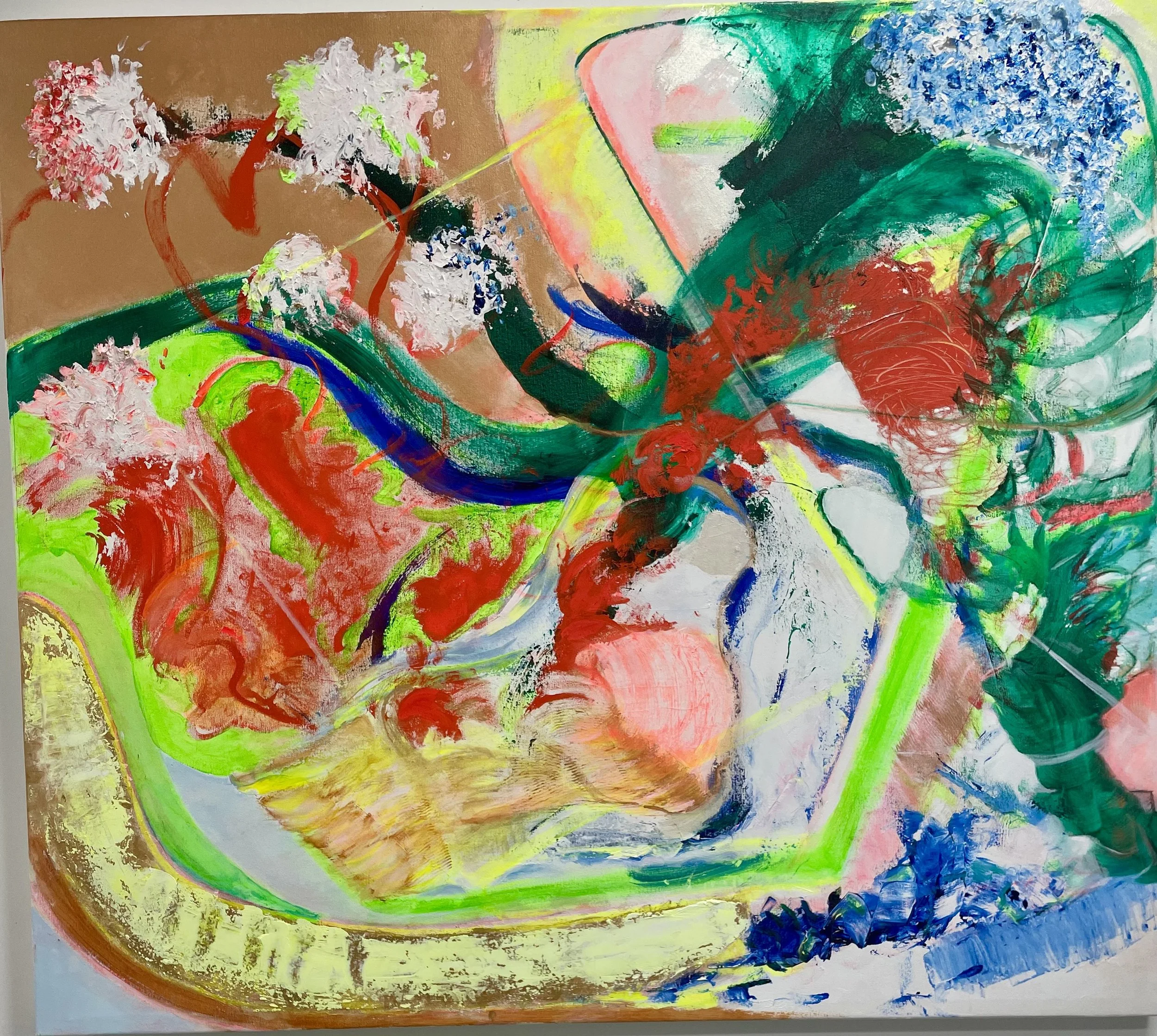 Code K  
49”x 55”  
Acrylic and mixed media on canvas