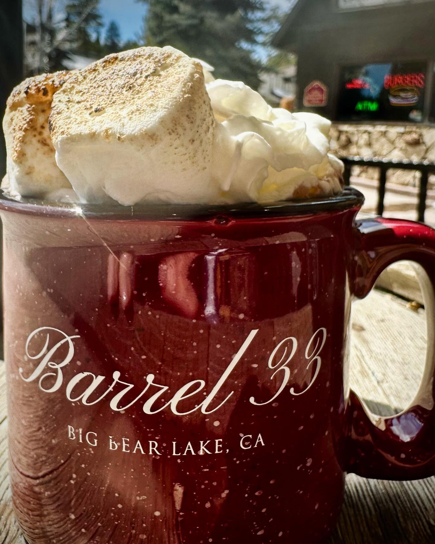 come cozy up with a hot chocolate @barrel33bigbear ☃️ #BigBearLake