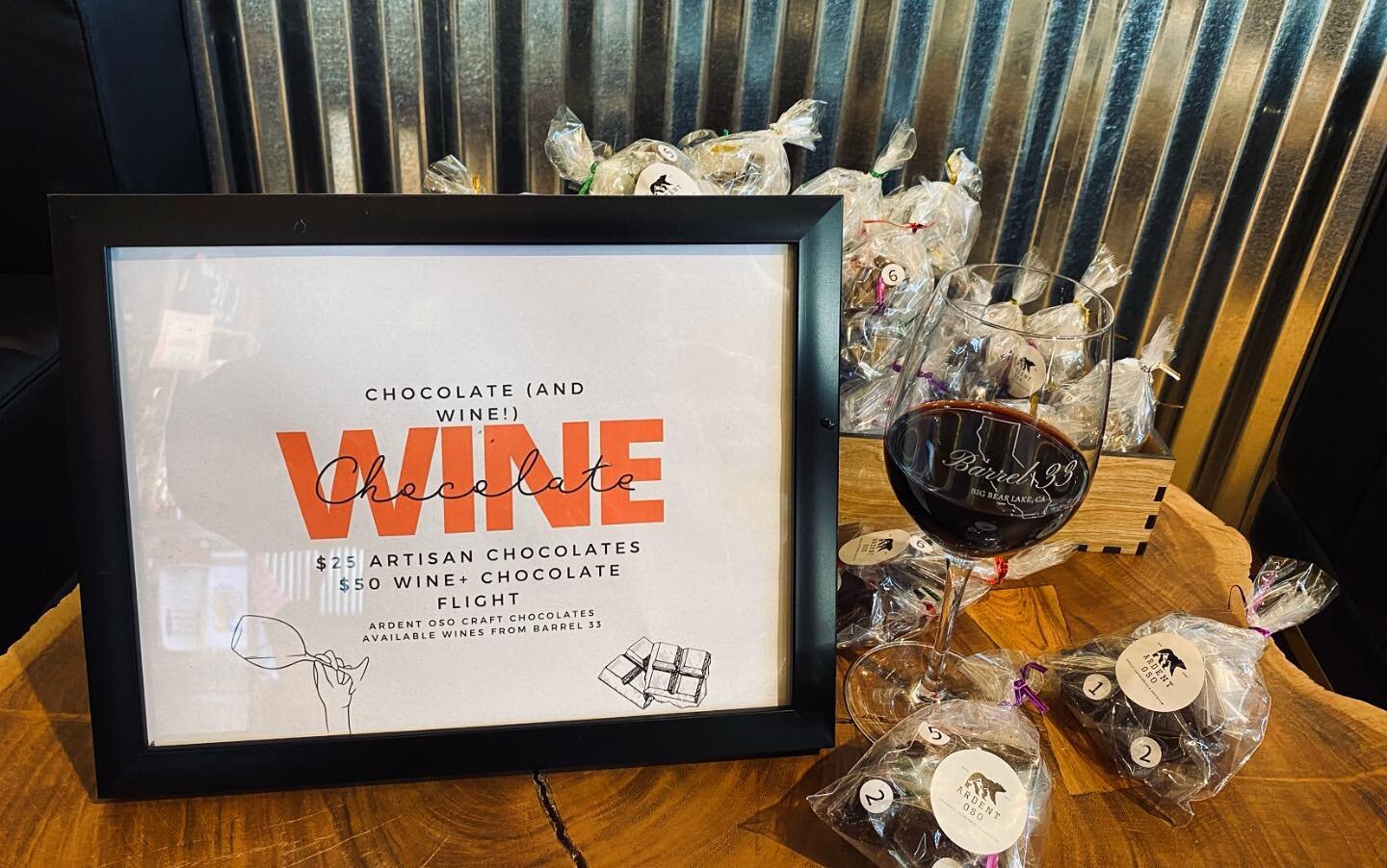 Unique Wines &amp; Artisan Chocolate Pairing for $50 and if you want to ditch the wine, the Chocolate is $25! This will continue while supplies last ! 🍷#ardentoso