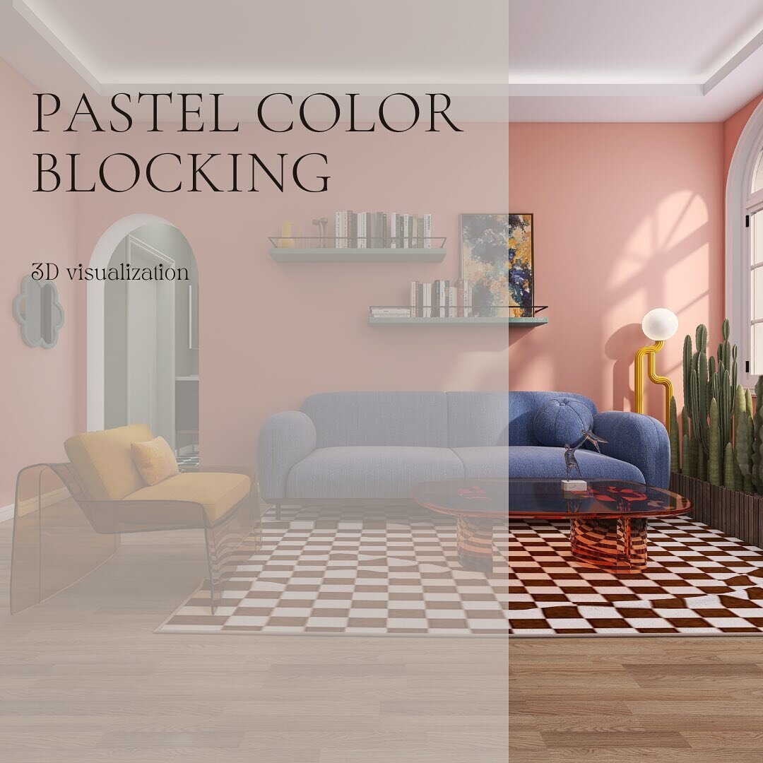 Dreaming in hues of vibrant blue and peach 💭✨ Bringing non-christmasy content with this color blocking visualisation I made a few month back 🍑 #colorblocking