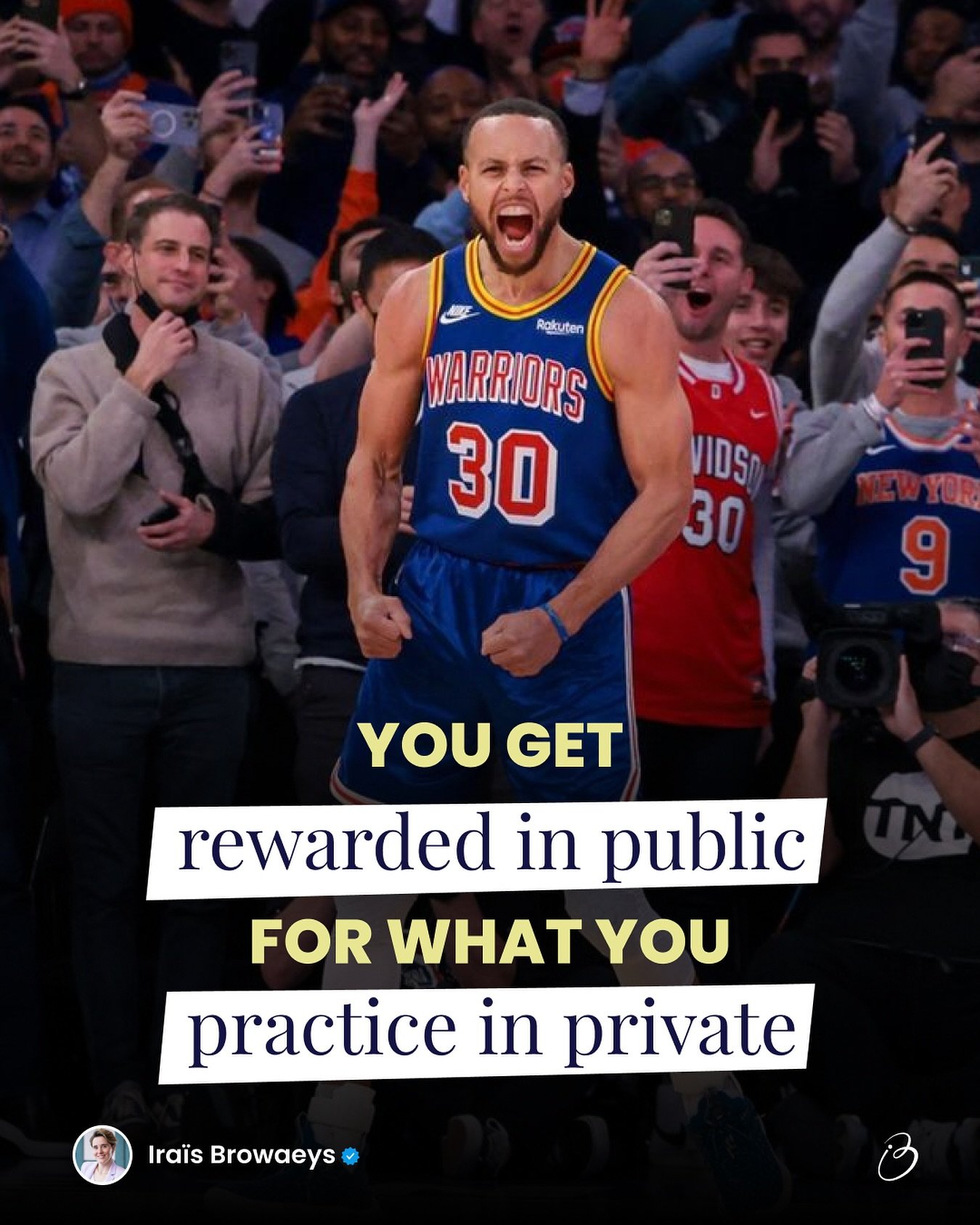 Everyone sees the keynote stage.
But not the suitcase I pack (and unpack) twice a week.
Not the prep calls in airport queues.
Not the content written at 30,000 feet.
Not the timezone flips or the hotel beds.

Same with Steph Curry.
You see the 3-poin