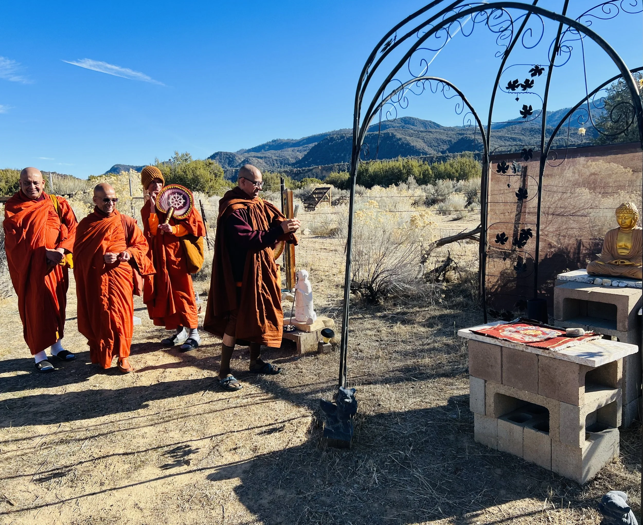 Buddhist Monks paying their respects to the fallen Buddhist Veterans in the Memorial Park